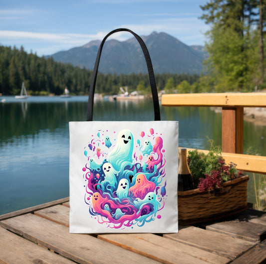 Adorable Tote bag with cute Ghost group, Ghost Tote bag for any Occassion, Cute Ghost Tote bag for Halloween,  Mens, Womens, Kids Tote bag.