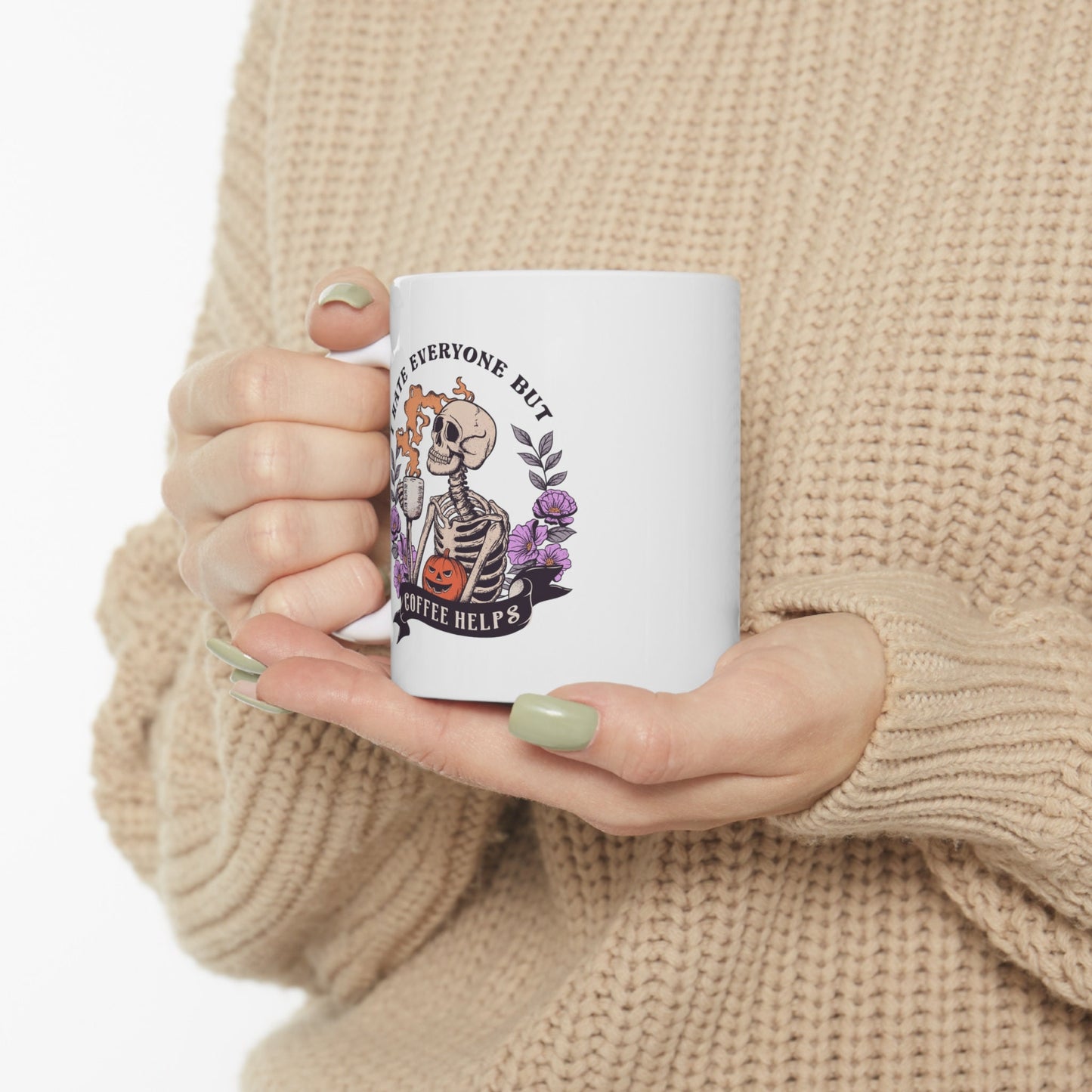 I Hate Everyone but Coffee Helps Mug, Funny Mug for Coffee Lovers, Awesome Gift Mug for Coffee Fans, Perfect Coffee Mug for your collection