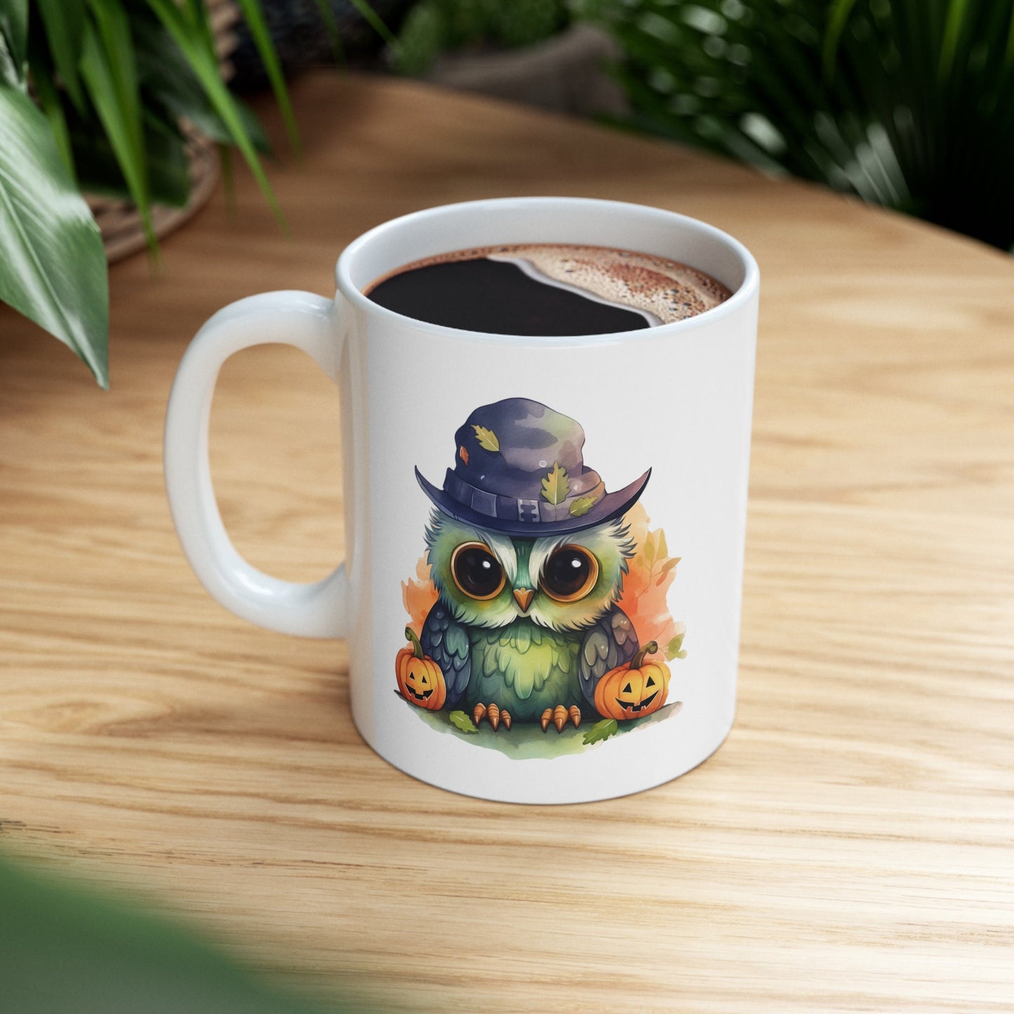 Adorable Halloween Coffee Mug with cute Owl, Owl Coffee Mug for any Occasion, Cute Owl Cup for Halloween,  Mens, Womens, Kids Coffee Mug