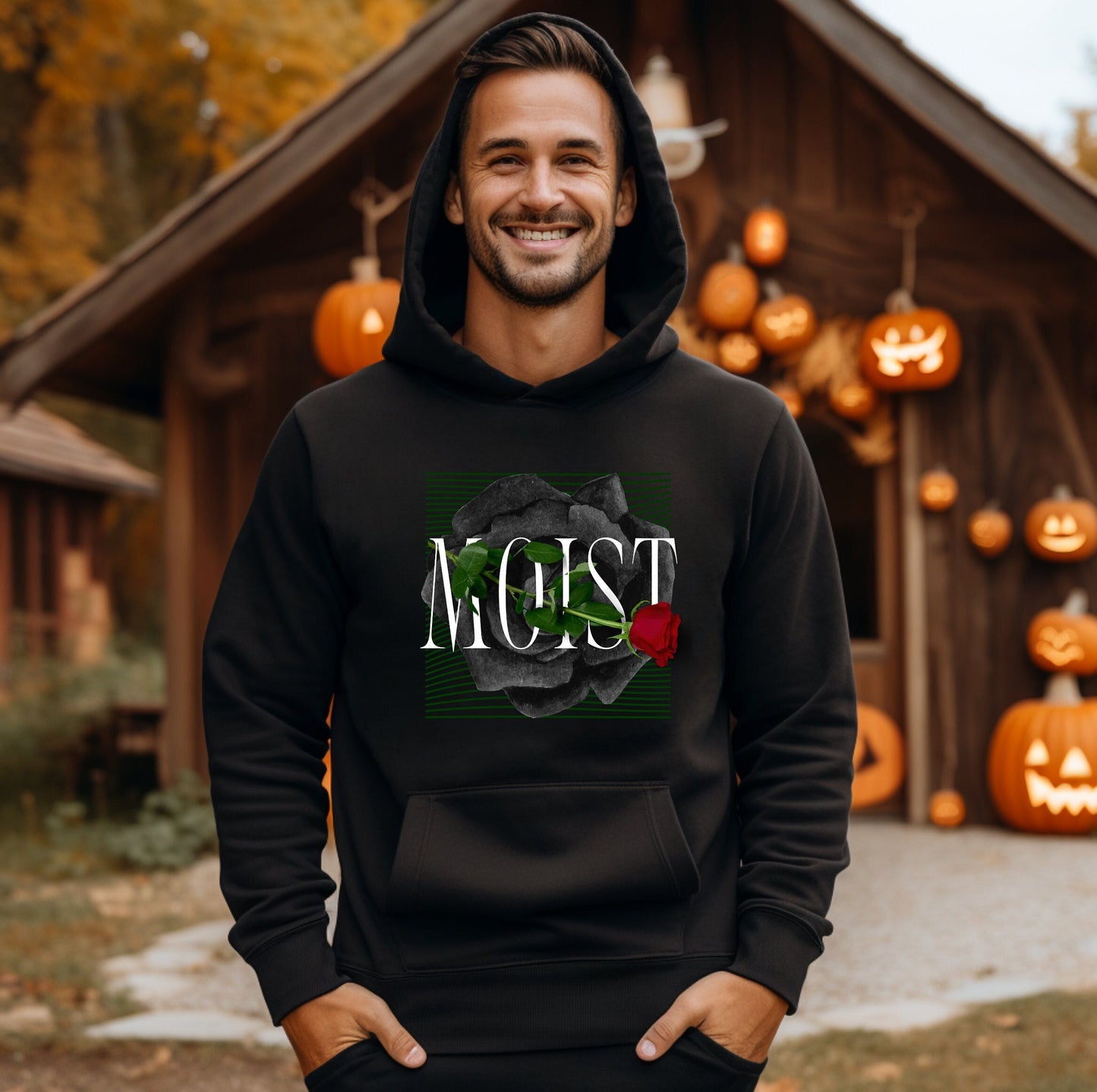 Moist rose funny graphic Hoodie, Moist flower Hoodie, people hate the word moist Hoodie, Cringe worthy moist Hoodie, hated word Moist Hoodie