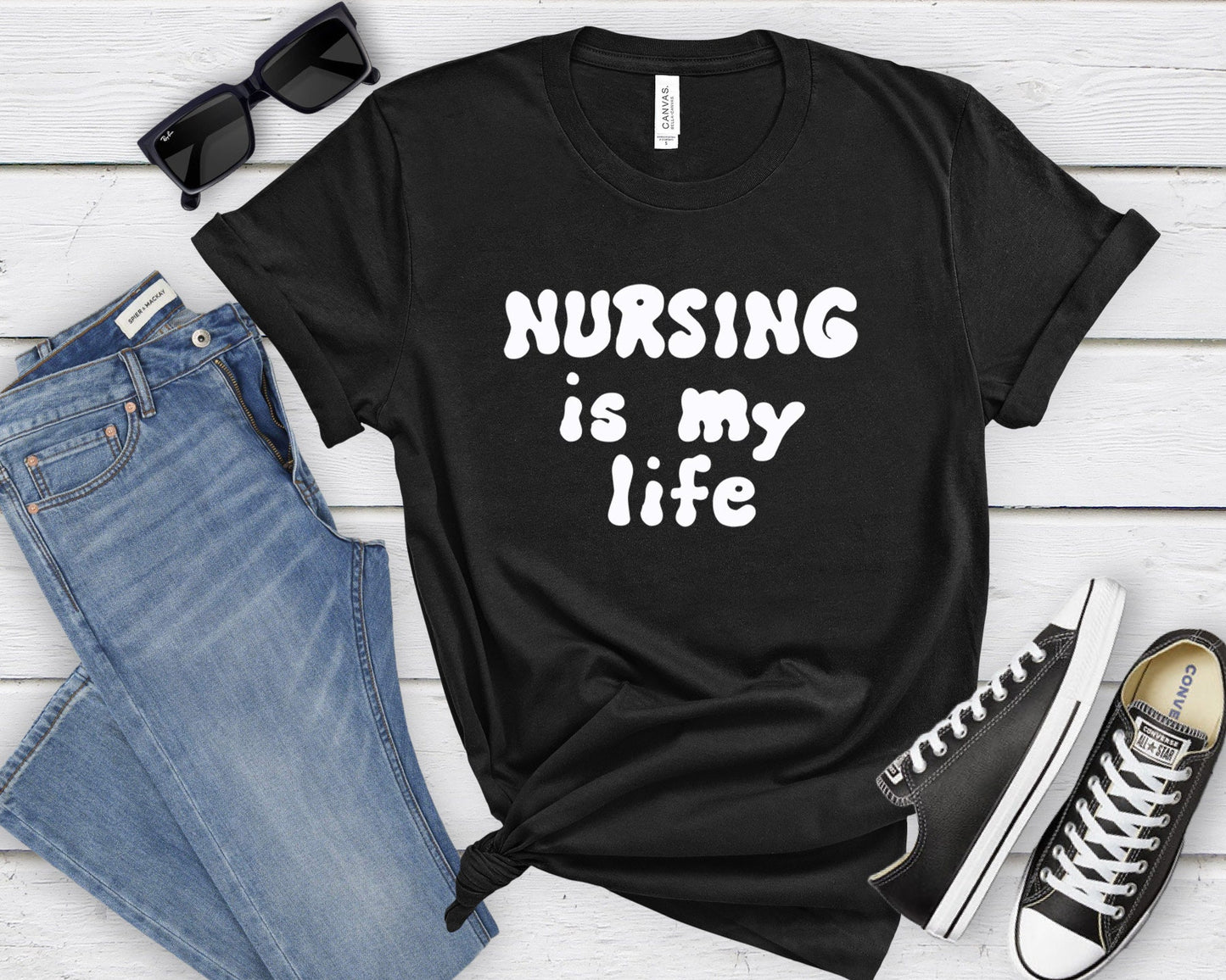 Nursing Is My Life Shirt, I love nurses shirt, Awesome gift shirt for nurses, gift shirt for special nurse, Thank you gift shirt for nurses