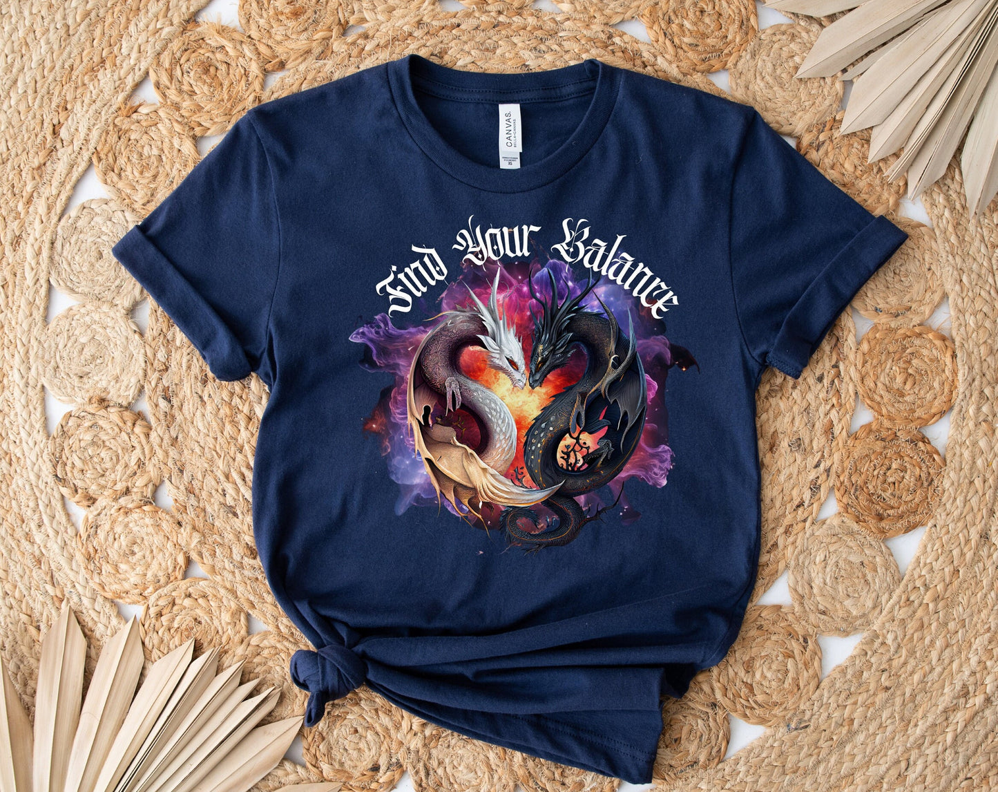 Stylish Graphic T shirt with Ying Yang Dragons.  Stylish shirt with Beautiful Design.  Motivational Message to bring inspiration.  Find your Balance with this amazing shirt.  This Shirt is as comfortable as it is awesome.
www.scorpiontees.etsy.com