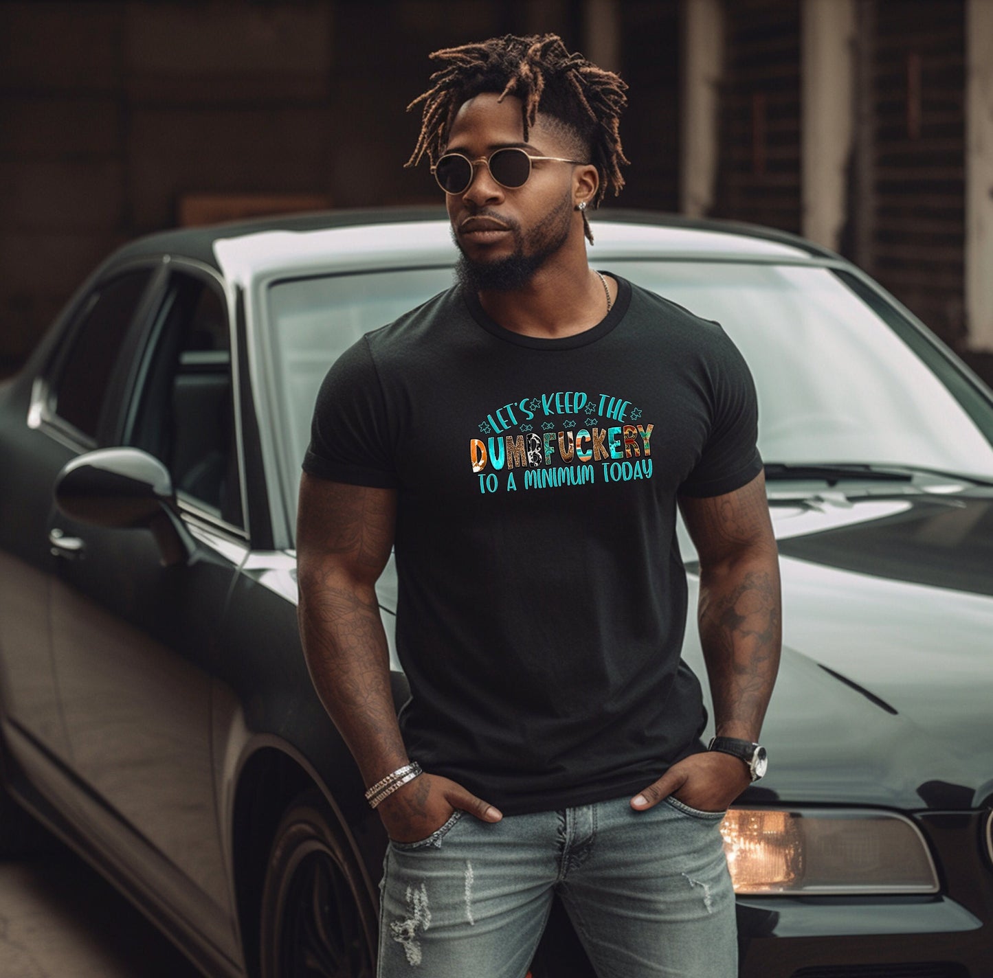 A Stylish, Comfortable yet hilarious Adult Humor T Shirt.  Lets Keep the DumbFuckery to a minimum today shirt.  Get a few laughs with your friends and coworkers with this great Tee.  You're sure to have a blast time and time again.