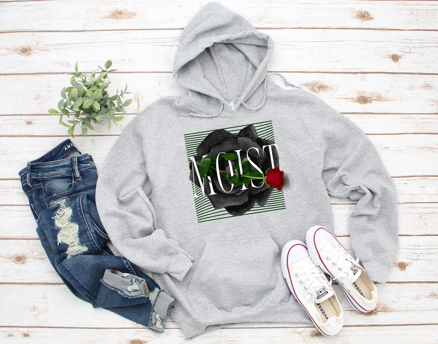 Moist rose funny graphic Hoodie, Moist flower Hoodie, people hate the word moist Hoodie, Cringe worthy moist Hoodie, hated word Moist Hoodie
