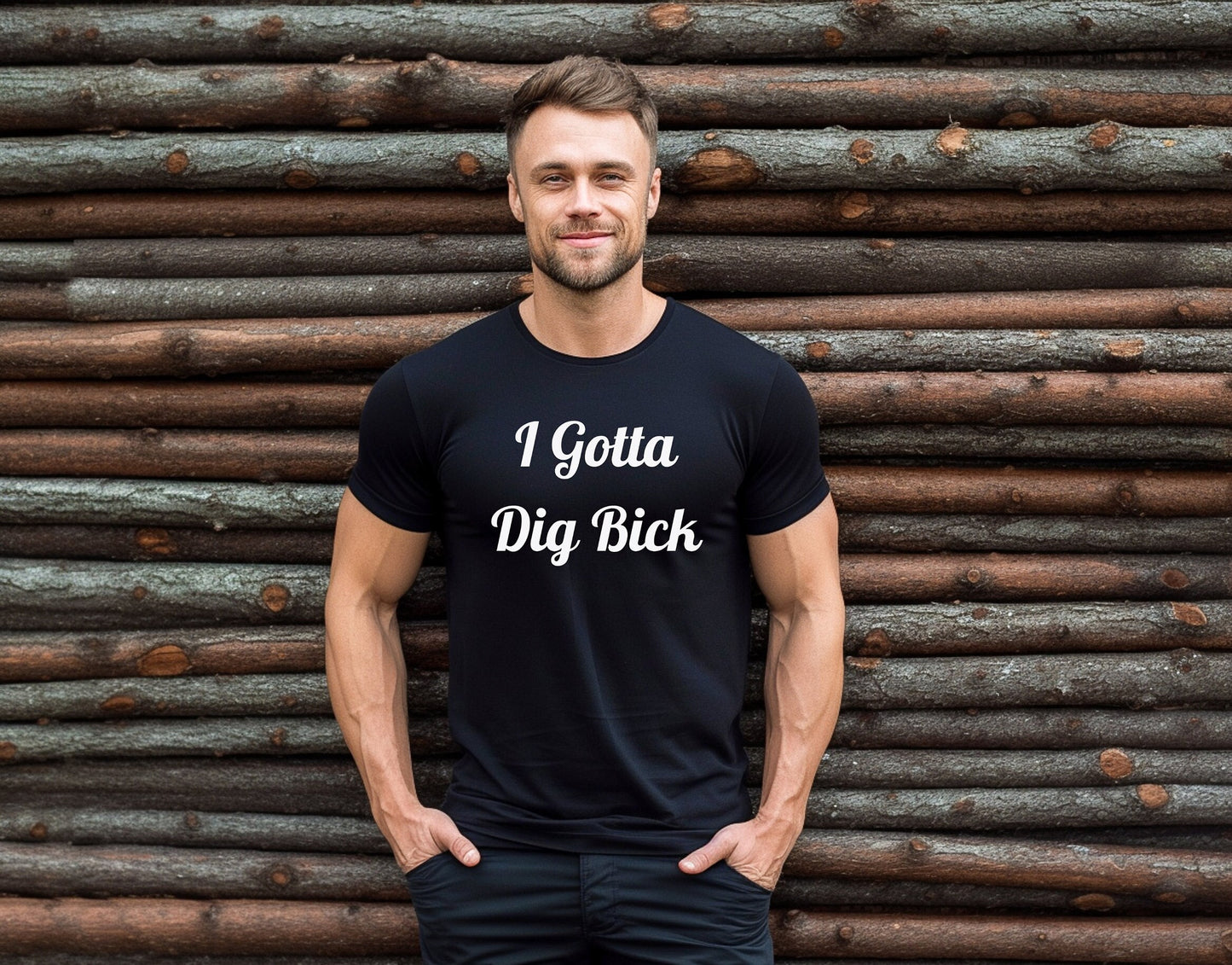 A Great and stylish T shirt with Some very fun word play.  I Gotta Dig Bick.  Like most, Im pretty sure you read that wrong too.  A very Comfortable shirt with side seams for a better and more form fitting appearance.
www.scorpiontees.etsy.com