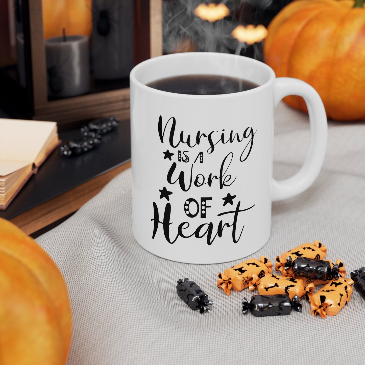Nursing is a Work of Heart Mug, I love nurses Mug, Awesome gift Mug for nurses, gift Mug for a special nurse, Thank you gift Mug for nurse