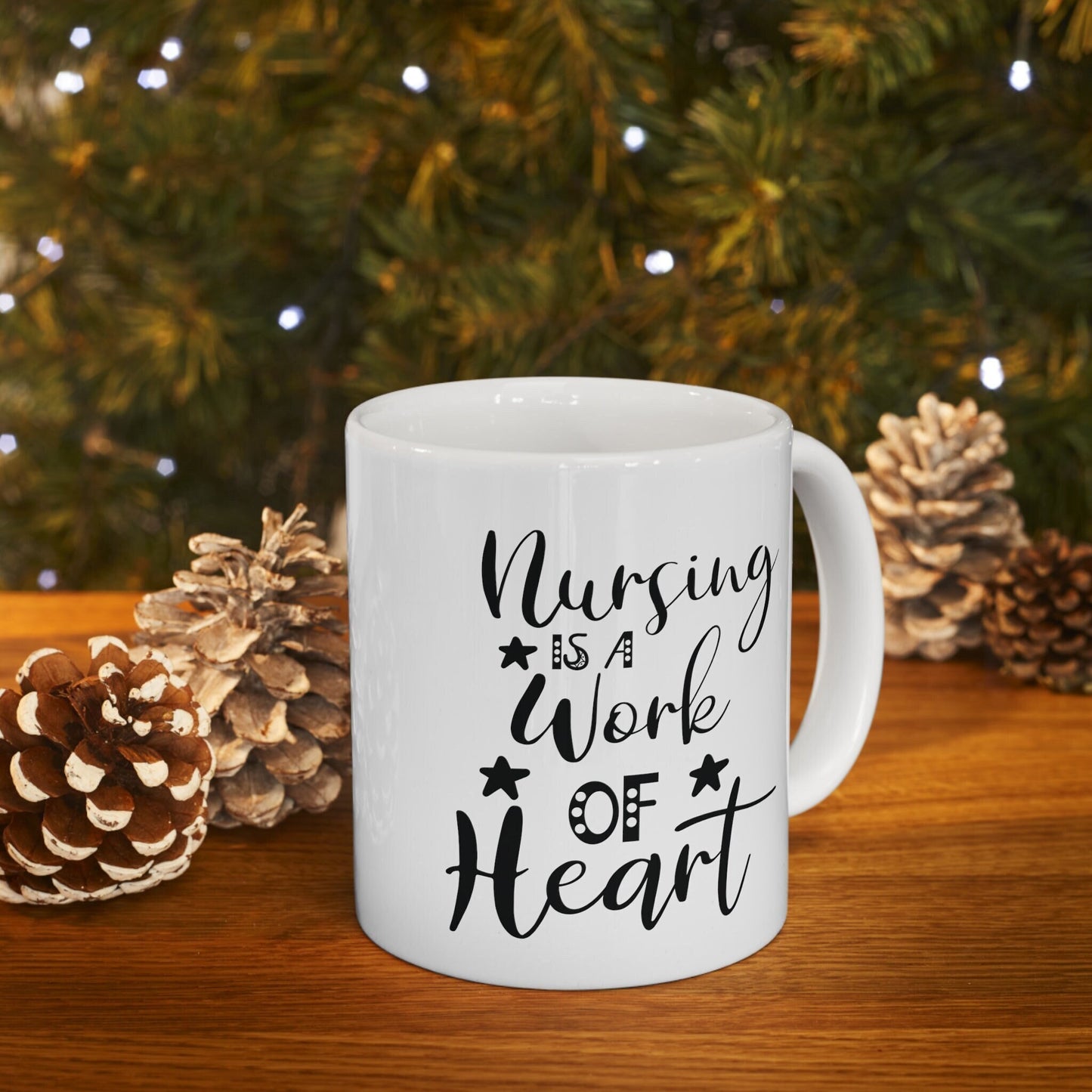 Nursing is a Work of Heart Mug, I love nurses Mug, Awesome gift Mug for nurses, gift Mug for a special nurse, Thank you gift Mug for nurse