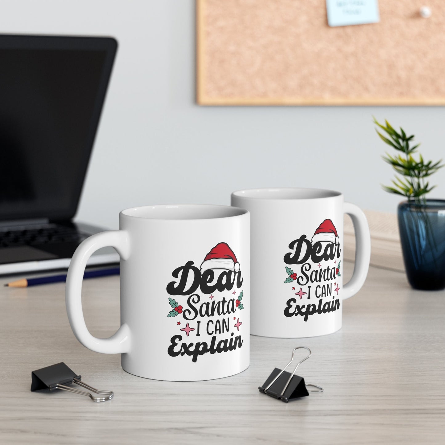 Dear Santa i can Explain Mug, Perfect Holiday Cheer Coffee Mug, Gift Mug for Christmas Spirit, Cute Christmas mugs for Family and friends