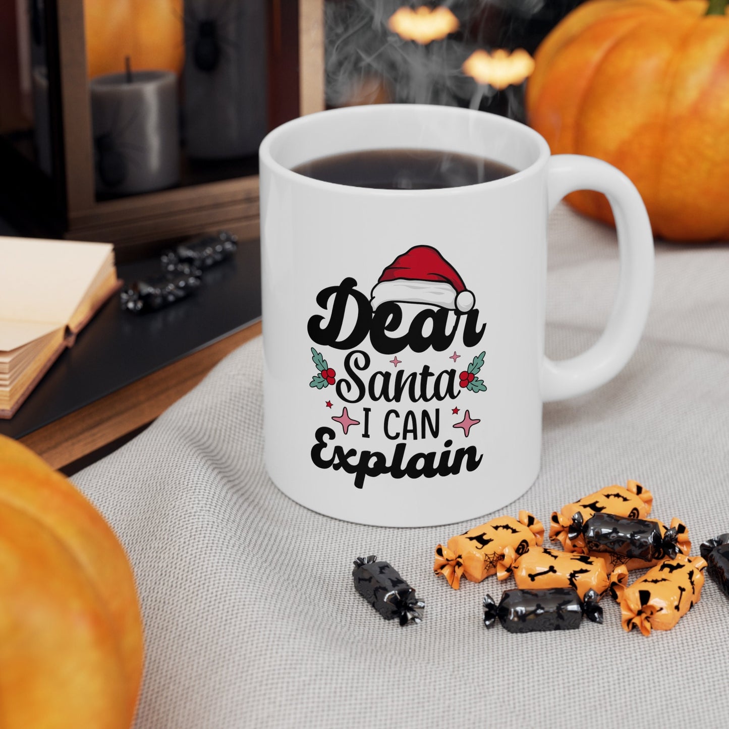 Dear Santa i can Explain Mug, Perfect Holiday Cheer Coffee Mug, Gift Mug for Christmas Spirit, Cute Christmas mugs for Family and friends