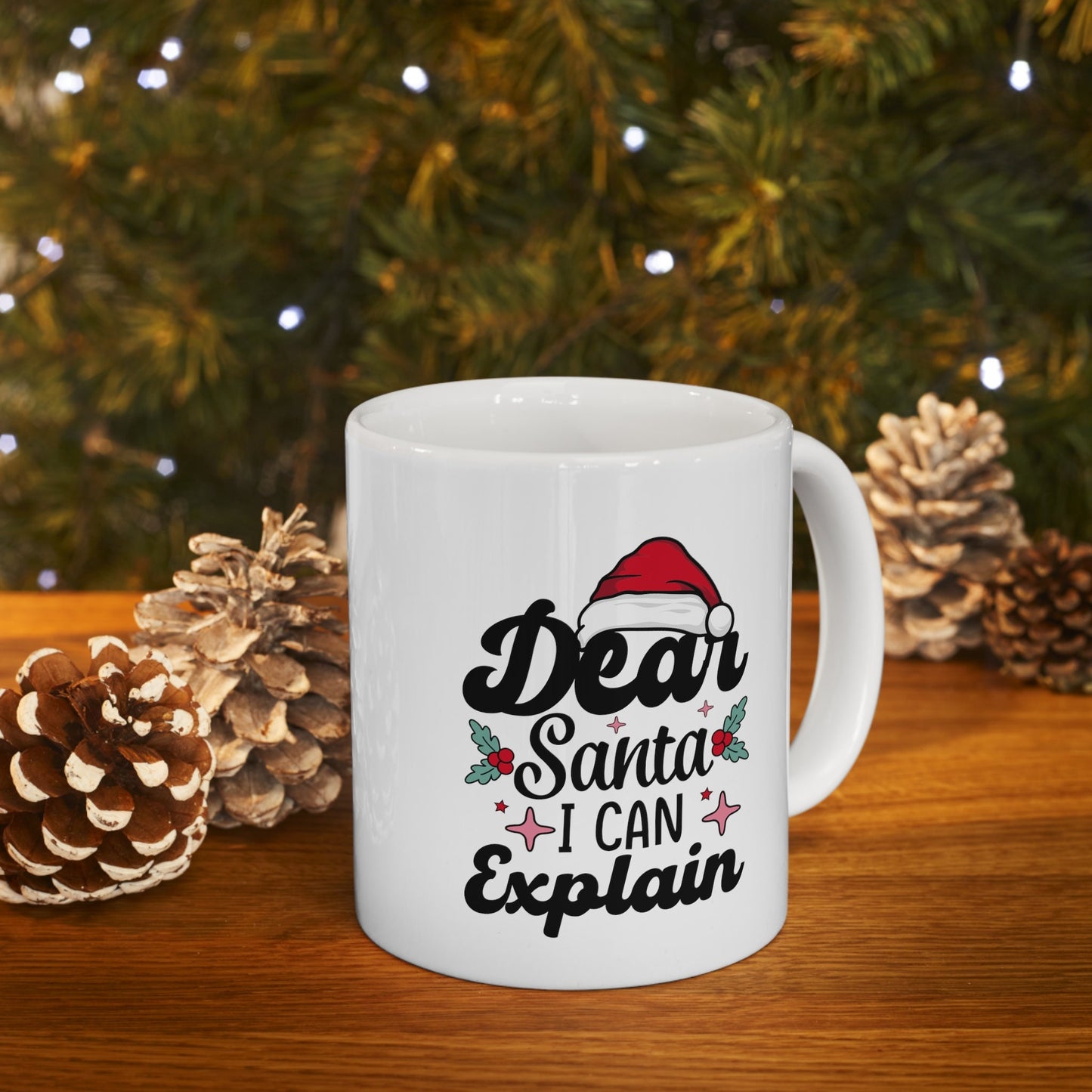 Dear Santa i can Explain Mug, Perfect Holiday Cheer Coffee Mug, Gift Mug for Christmas Spirit, Cute Christmas mugs for Family and friends