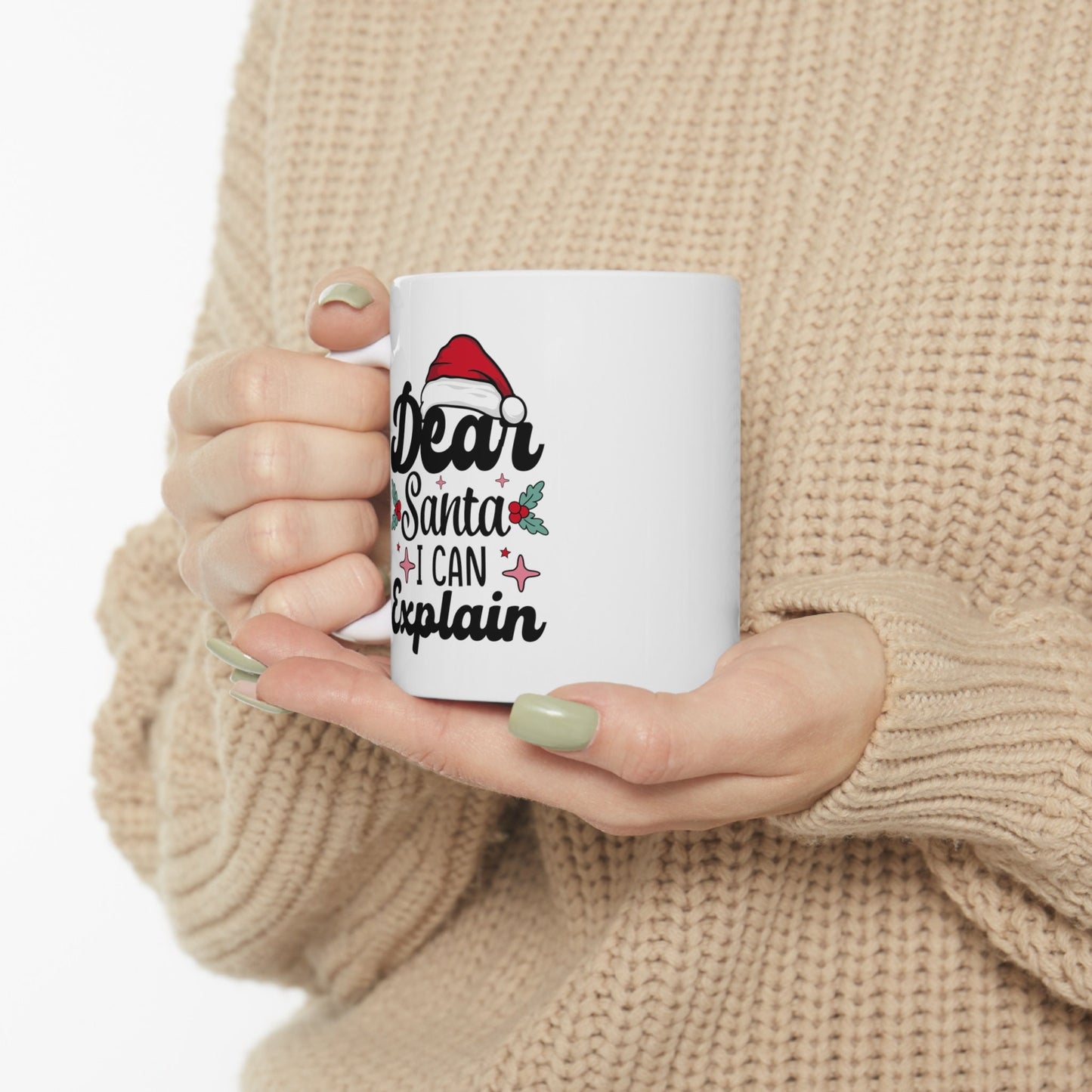 Dear Santa i can Explain Mug, Perfect Holiday Cheer Coffee Mug, Gift Mug for Christmas Spirit, Cute Christmas mugs for Family and friends