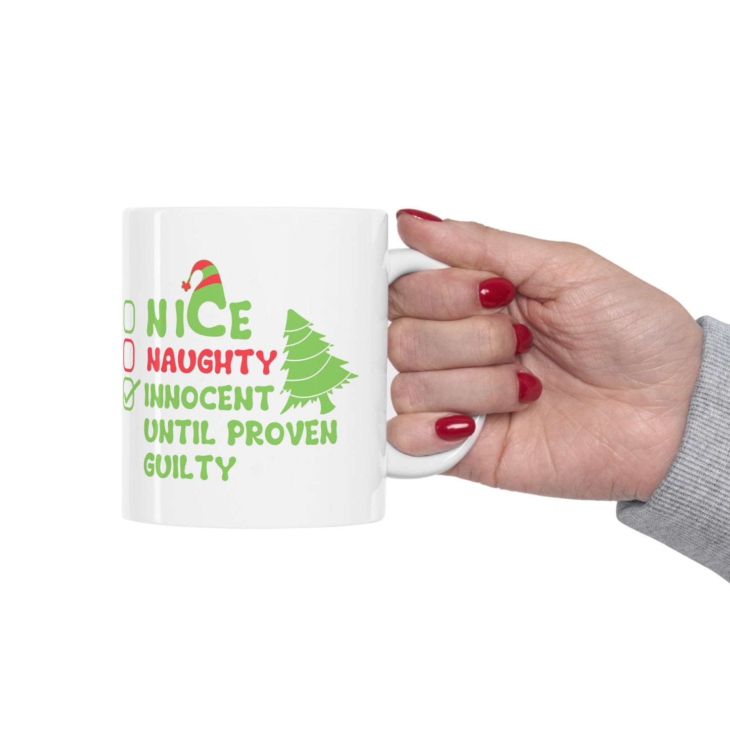 Naughty or Nice Chritmas Mug, Perfect Holiday Cheer Coffee Mug, Gift Mug for Christmas Spirit, Cute Christmas mugs for Family and friends
