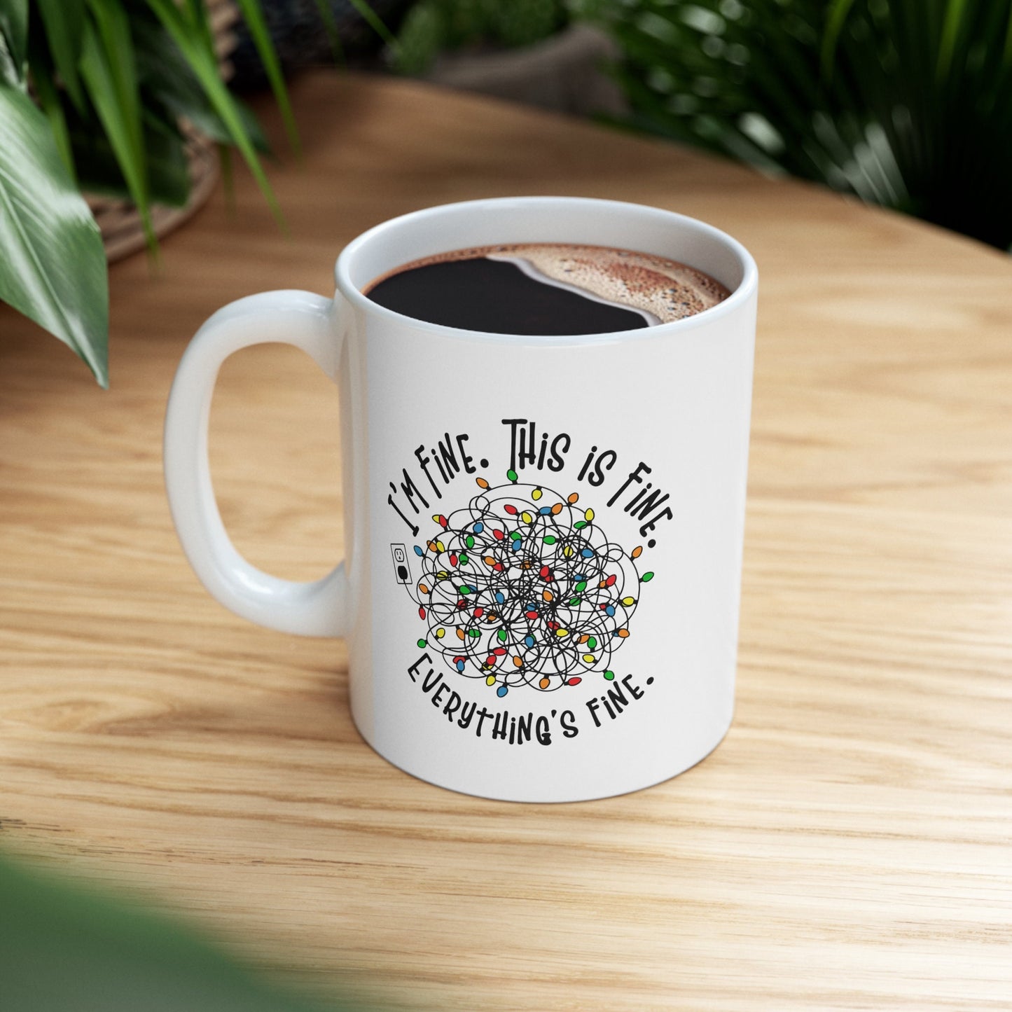 Im Fine This is Fine Xmas Mug, Perfect Holiday Cheer Coffee Mug, Gift Mug for Christmas Spirit, Cute Christmas mugs for Family and friends