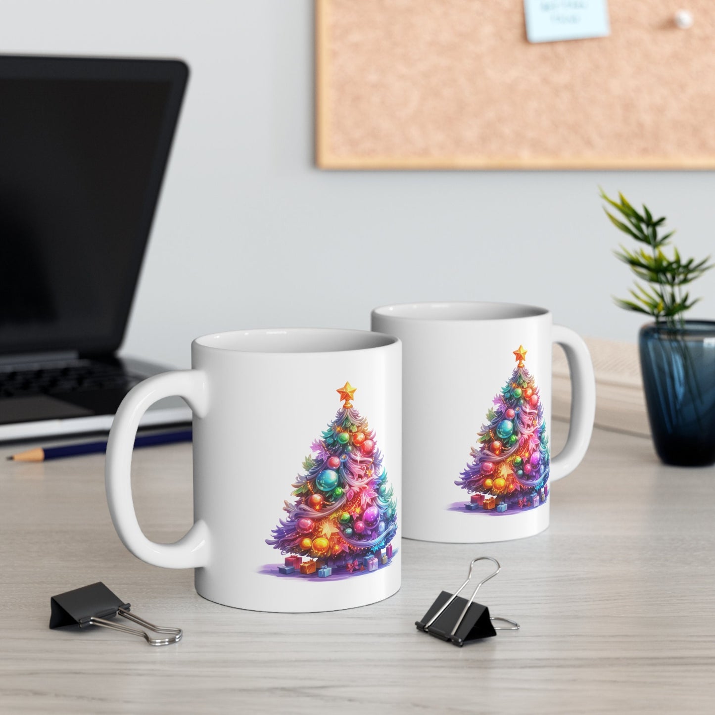 Holiday Tree Christmas Mug, Perfect Holiday Cheer Coffee Mug, Gift Mug for Christmas Spirit, Cute Christmas mugs for Family and friends