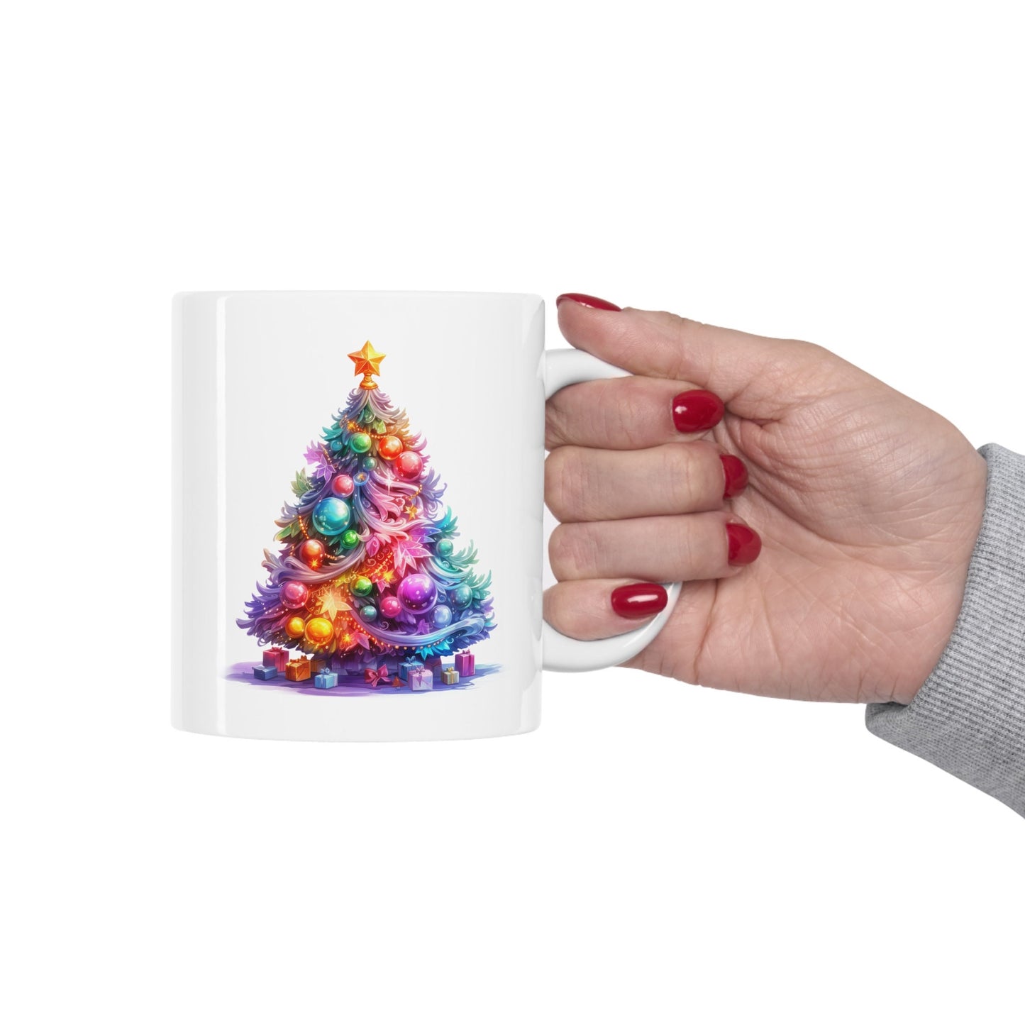 Holiday Tree Christmas Mug, Perfect Holiday Cheer Coffee Mug, Gift Mug for Christmas Spirit, Cute Christmas mugs for Family and friends