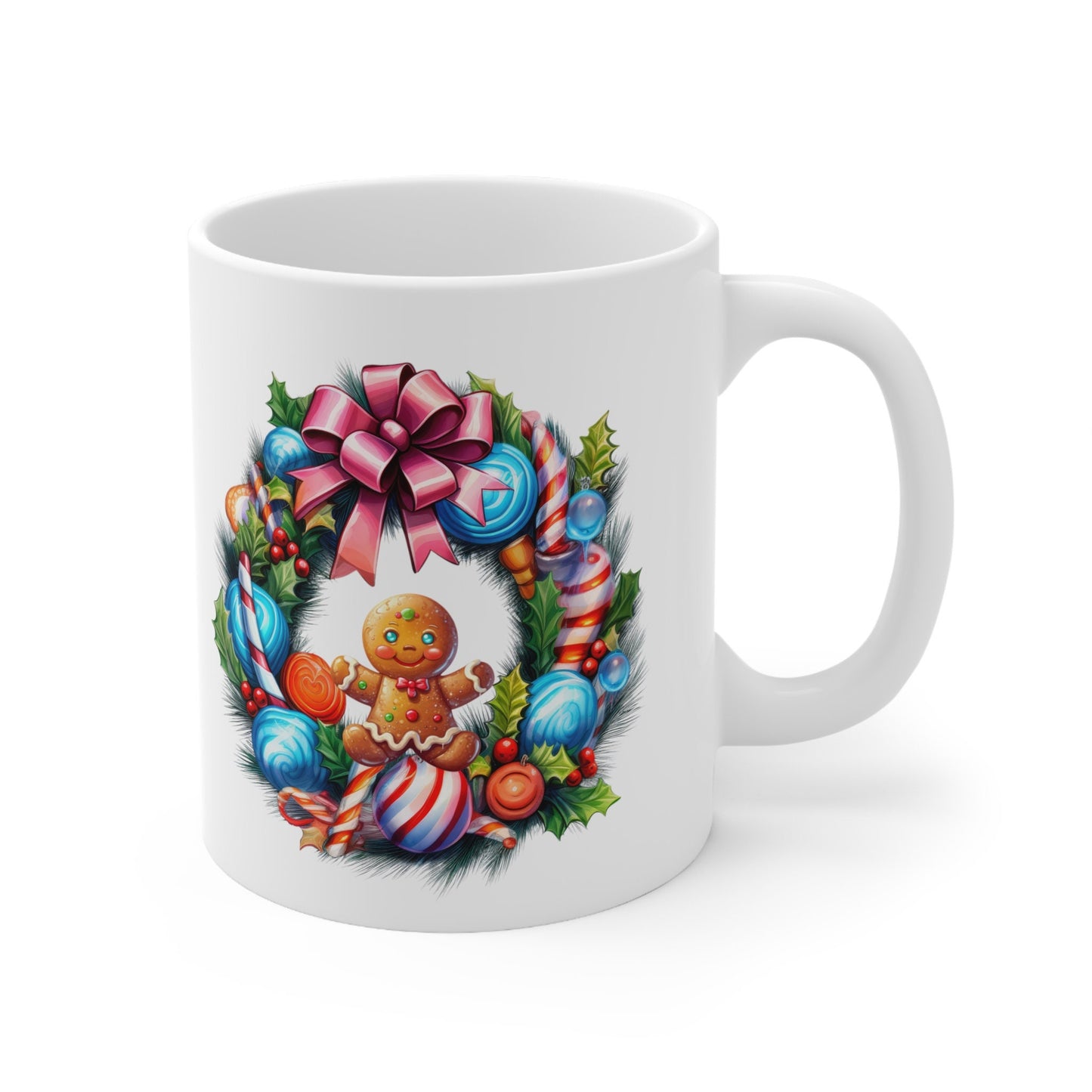 Holiday reef Gingerbread man Mug, Perfect Holiday Cheer Coffee Mug, Gift Mug for Christmas Spirit, Cute Christmas mug for Family and friends