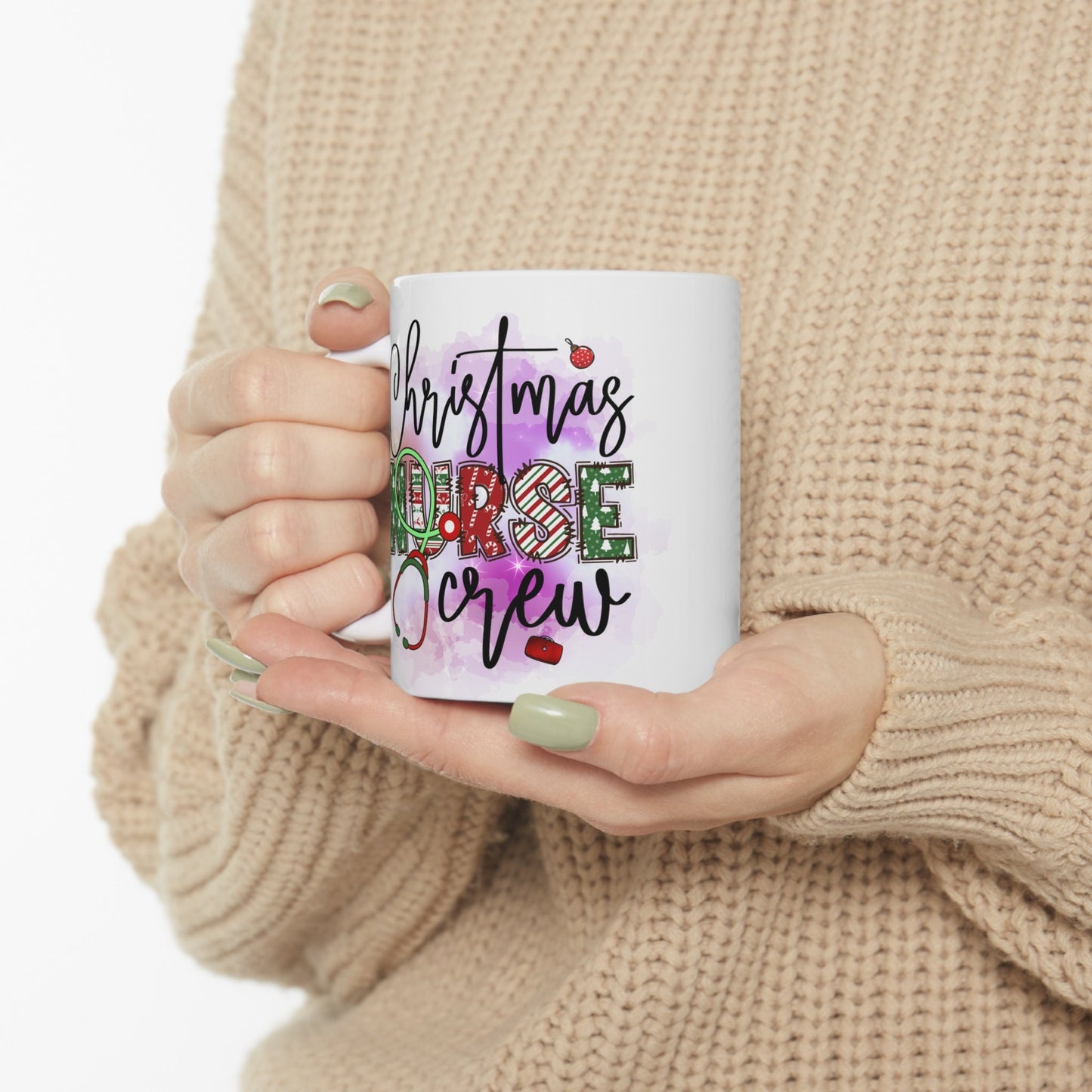 Christmas Nurse Crew Nursing Mug, Perfect Holiday Cheer Coffee Mug, Gift Mug for Christmas Spirit, Cute Christmas mug for Family and friends