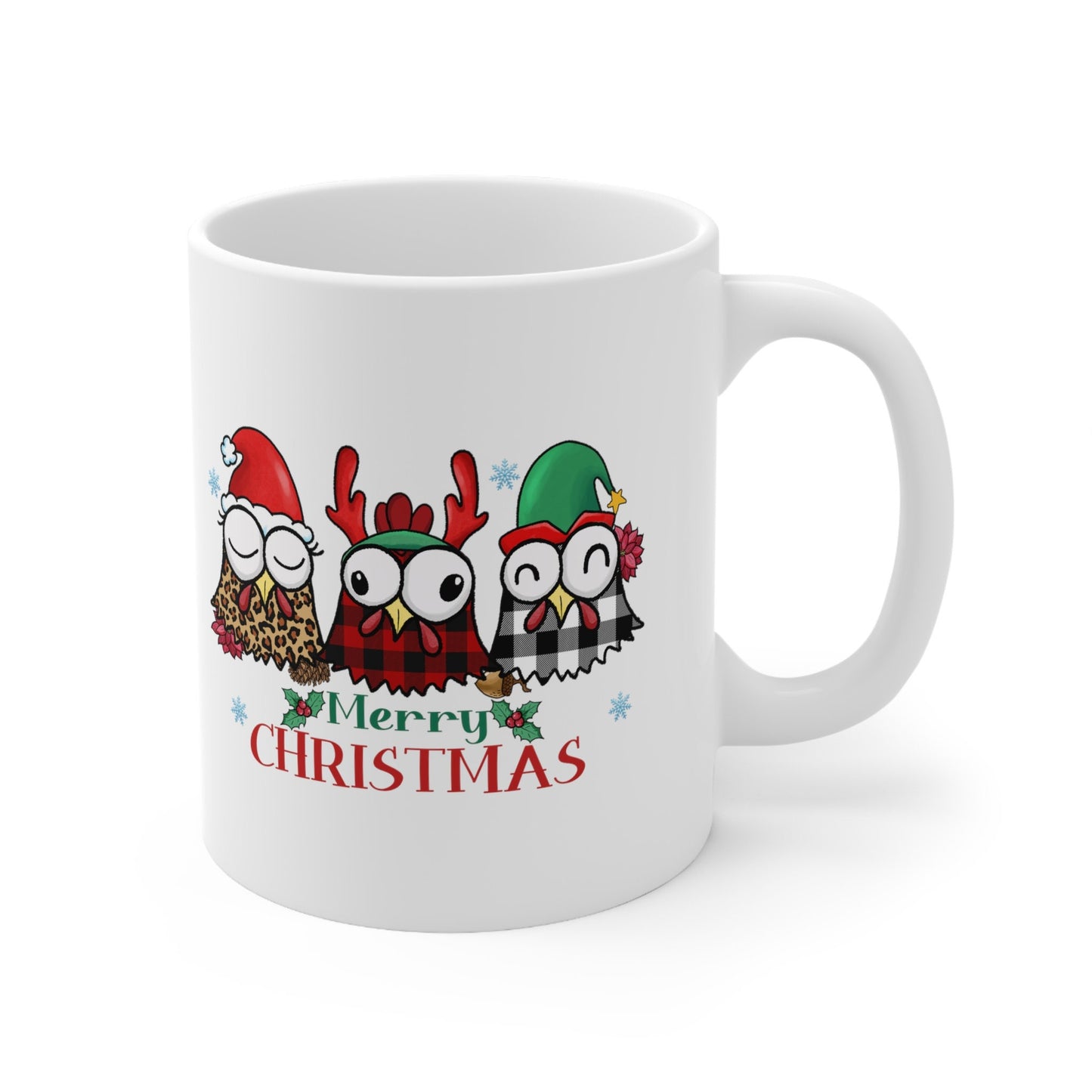 Christmas Chickens Christmas Mug, Perfect Holiday Cheer Coffee Mug, Gift Mug for Christmas Spirit, Cute Christmas mug for Family and friends