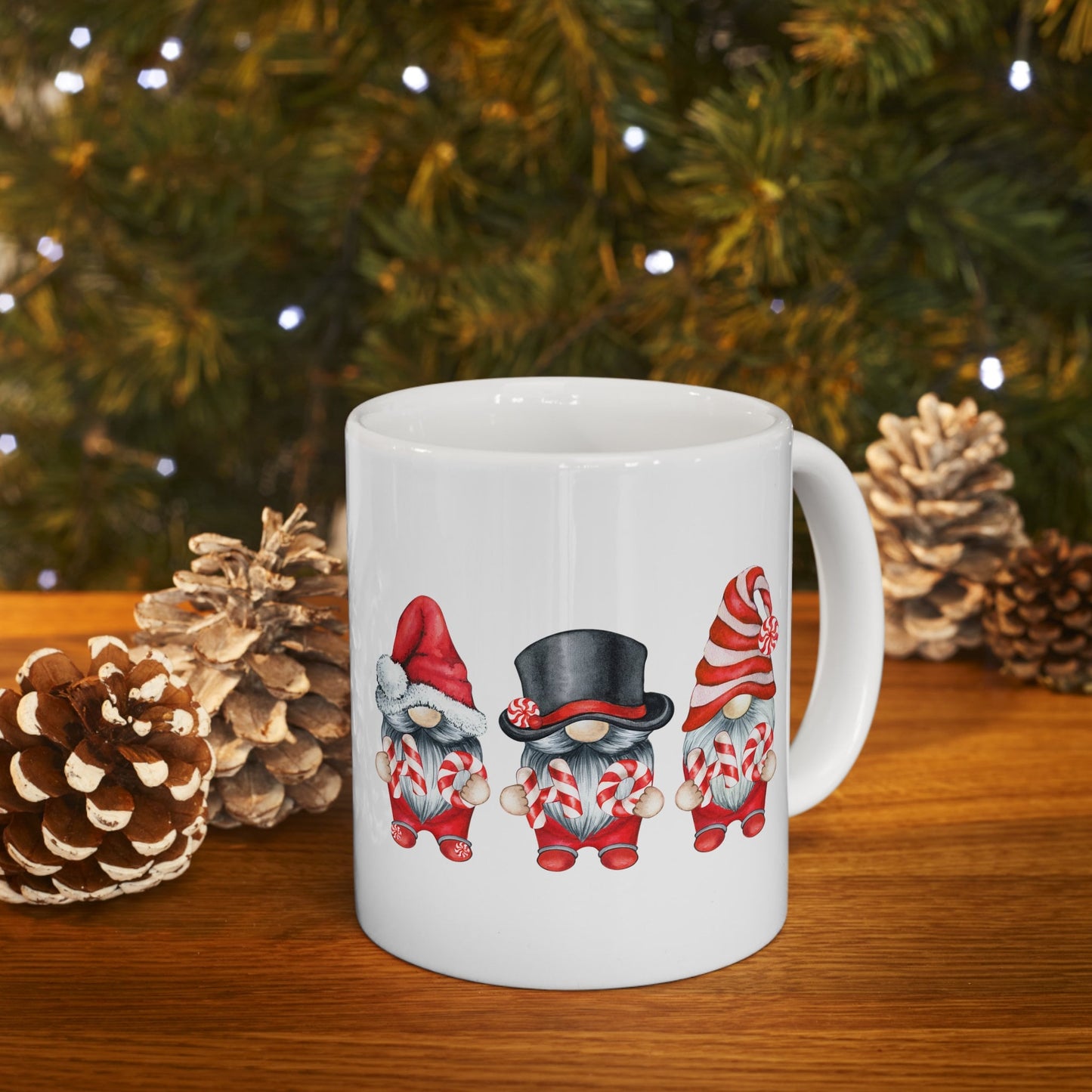 Peppermint Gnomes Christmas Mug, Perfect Holiday Cheer Coffee Mug, Gift Mug for Christmas Spirit, Cute Christmas mug for Family and friends
