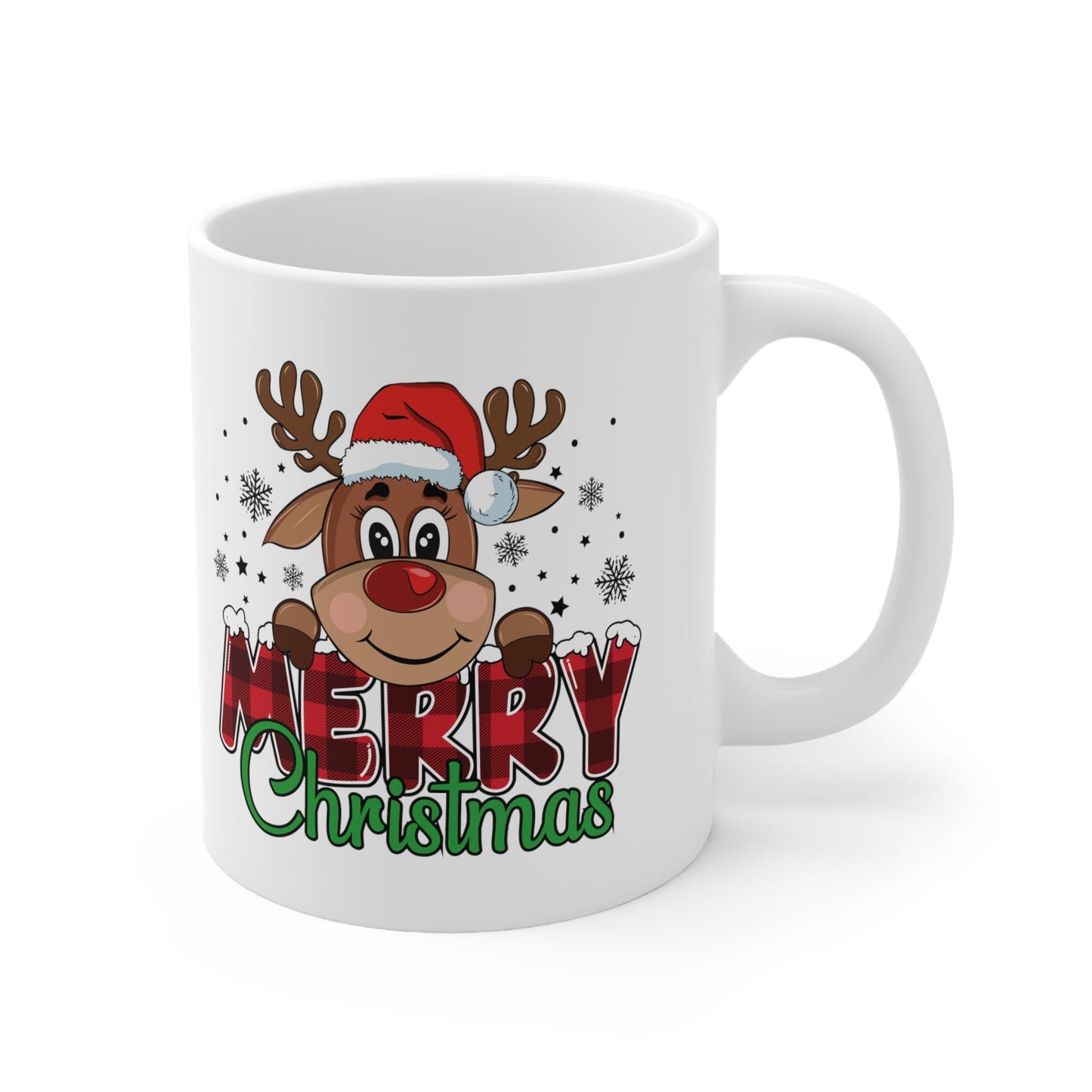 Reindeer Merry Christmas Mug, Perfect Holiday Cheer Coffee Mug, Gift Mug for Christmas Spirit, Cute Christmas mug for Family and friends