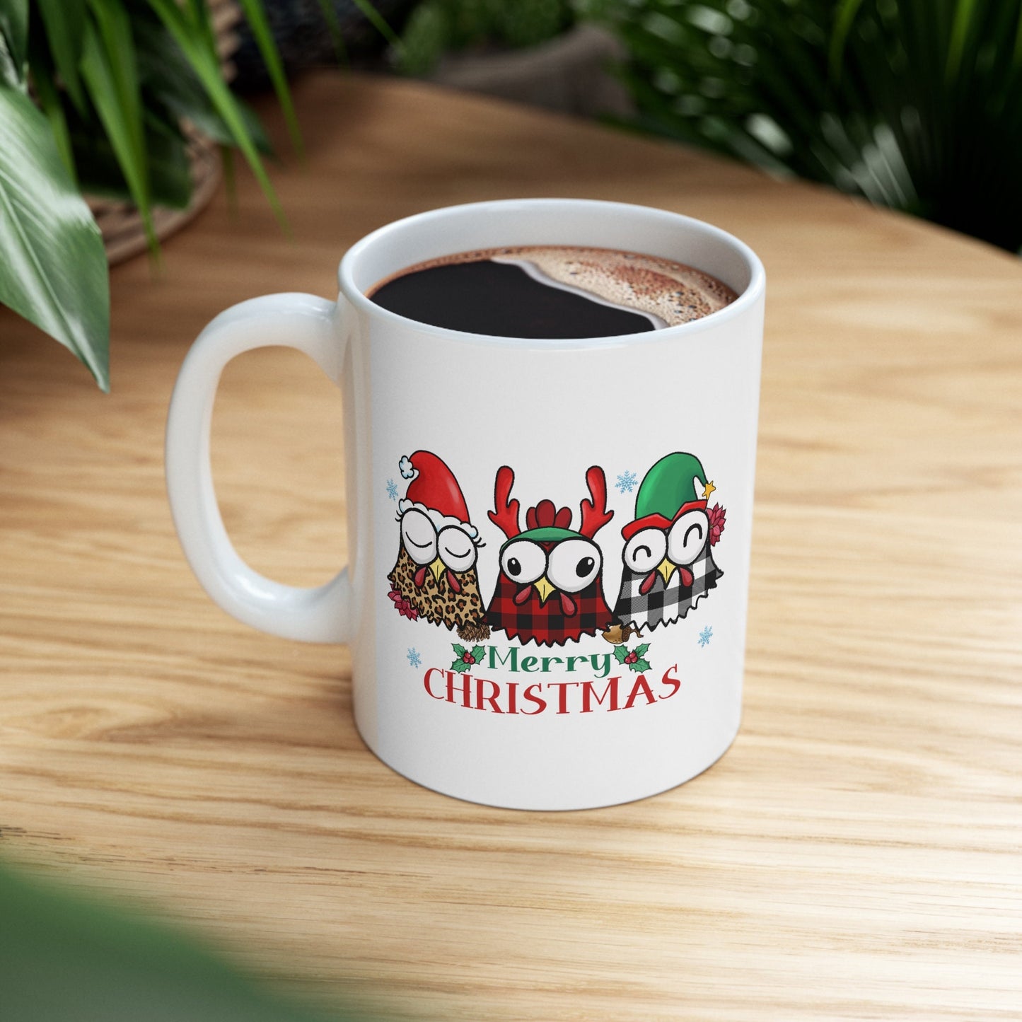 Christmas Chickens Christmas Mug, Perfect Holiday Cheer Coffee Mug, Gift Mug for Christmas Spirit, Cute Christmas mug for Family and friends