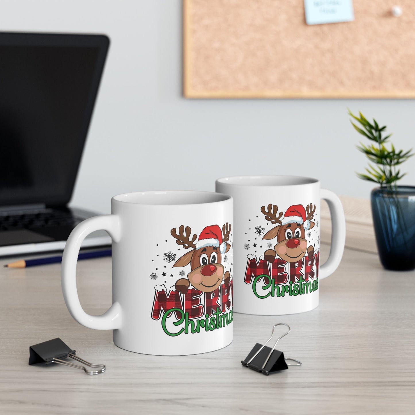 Reindeer Merry Christmas Mug, Perfect Holiday Cheer Coffee Mug, Gift Mug for Christmas Spirit, Cute Christmas mug for Family and friends