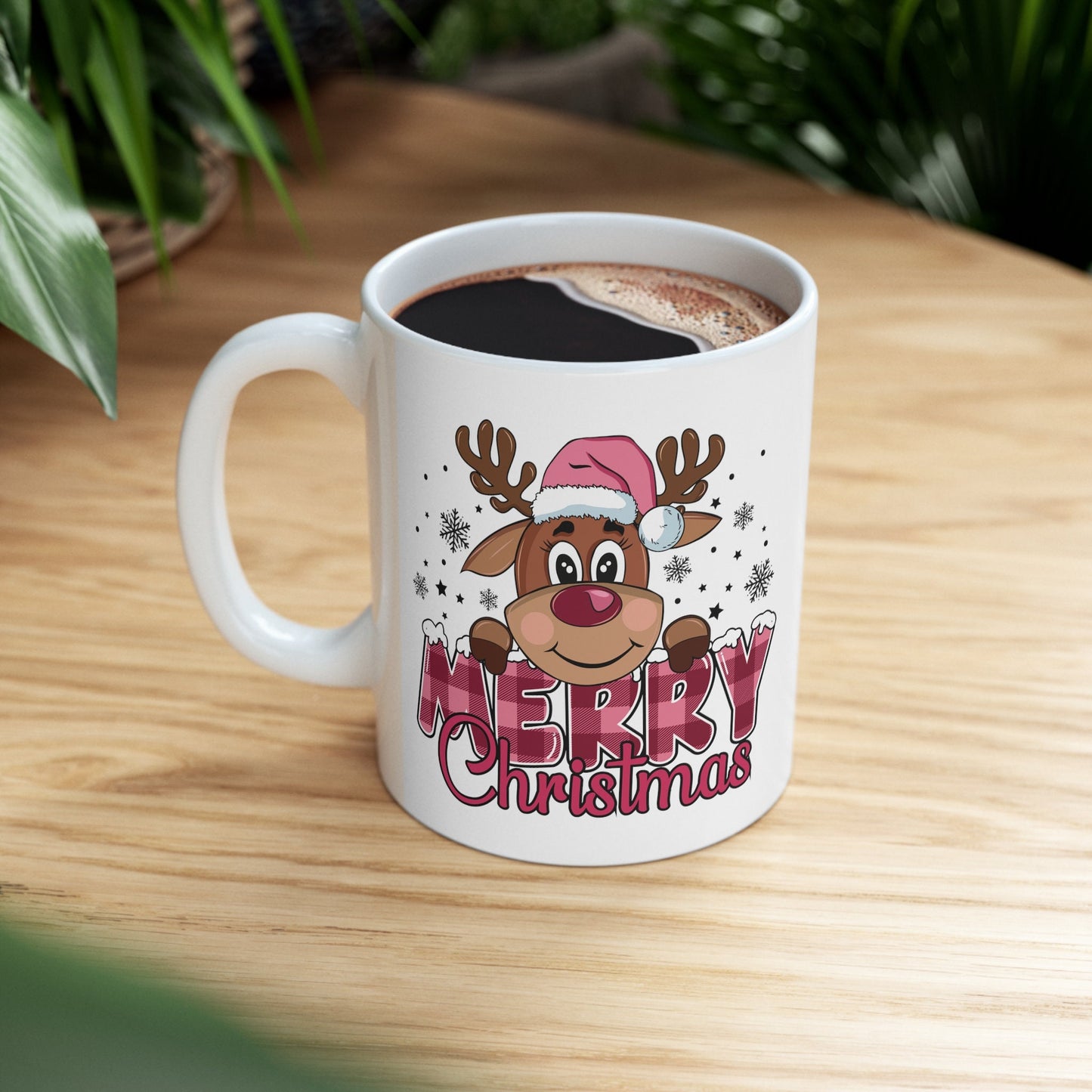 Reindeer Merry Christmas Mug, Perfect Holiday Cheer Coffee Mug, Gift Mug for Christmas Spirit, Cute Christmas mug for Family and friends
