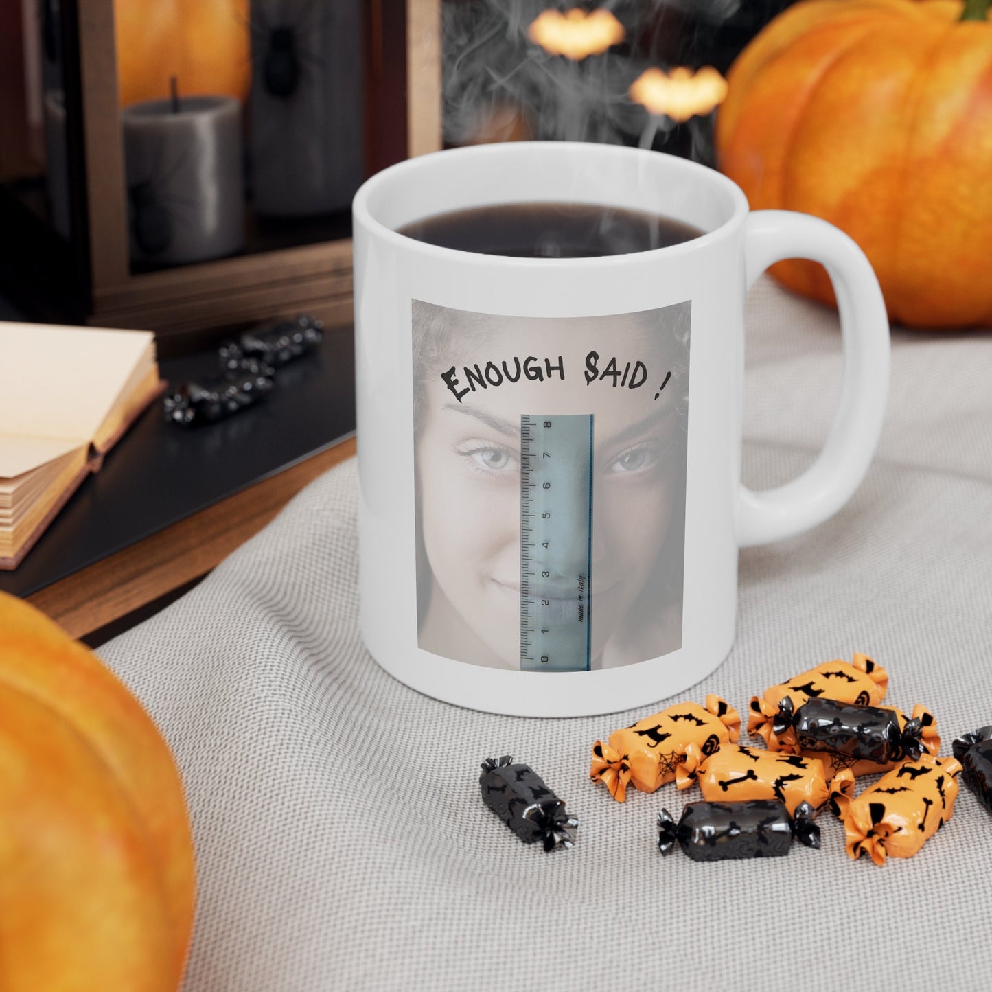 enough said size matters Ruler Mug, Size does Matters Mug, Funny Penis Mug, Funny woman Ruler Mug, The best Gag Penis gift Mug