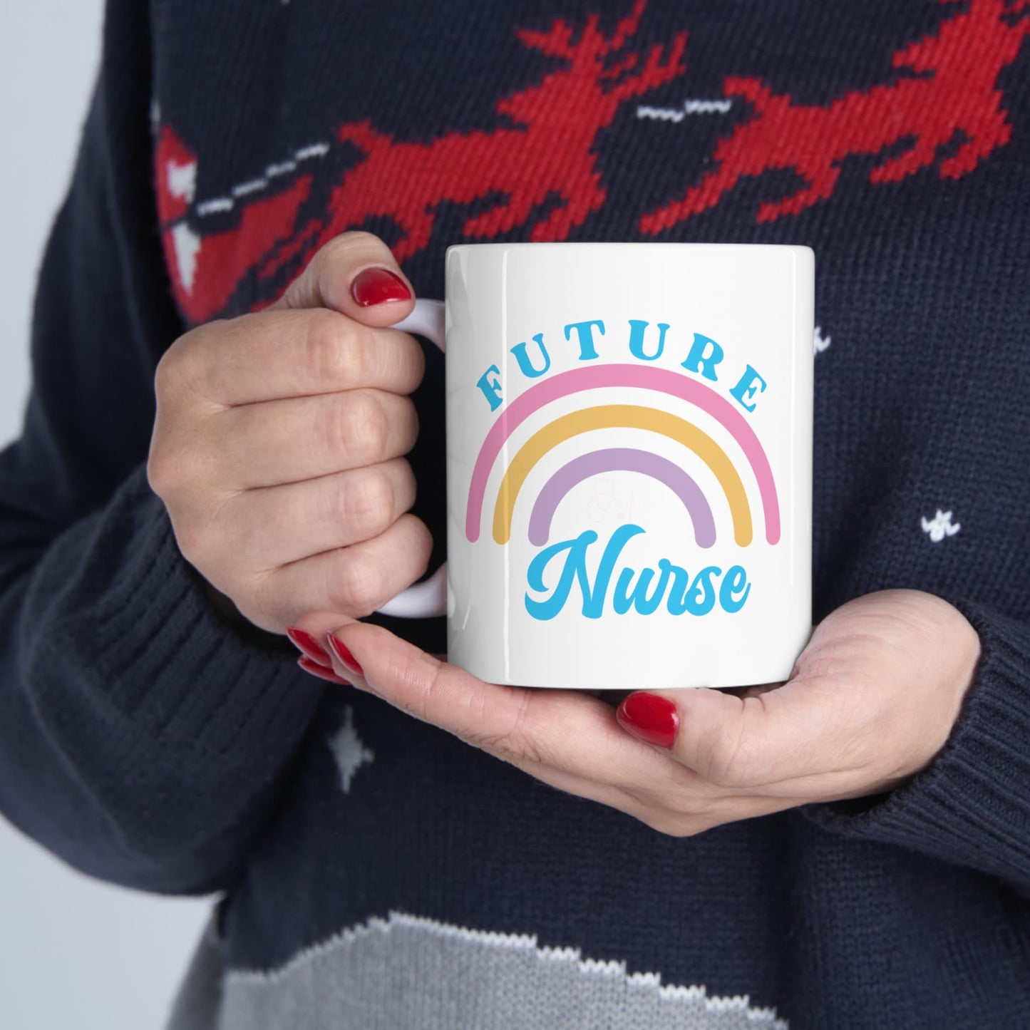 Future Nurse rainbow Nursing Mug, I love nurse Mug, Awesome gift Mug for nurses, gift Mug for a special nurse, Thank you gift Mug for nurses