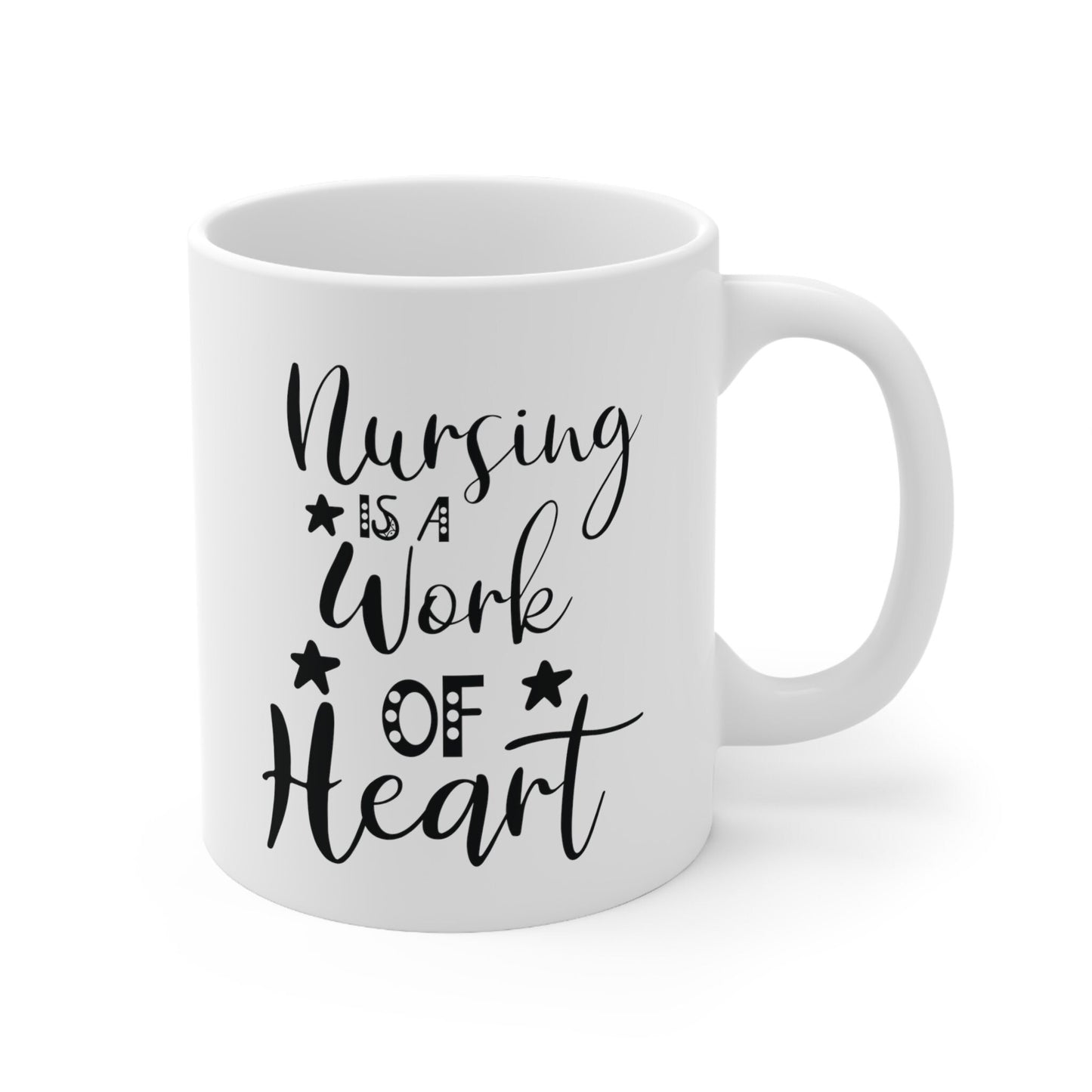 Nursing is a Work of Heart Mug, I love nurses Mug, Awesome gift Mug for nurses, gift Mug for a special nurse, Thank you gift Mug for nurse