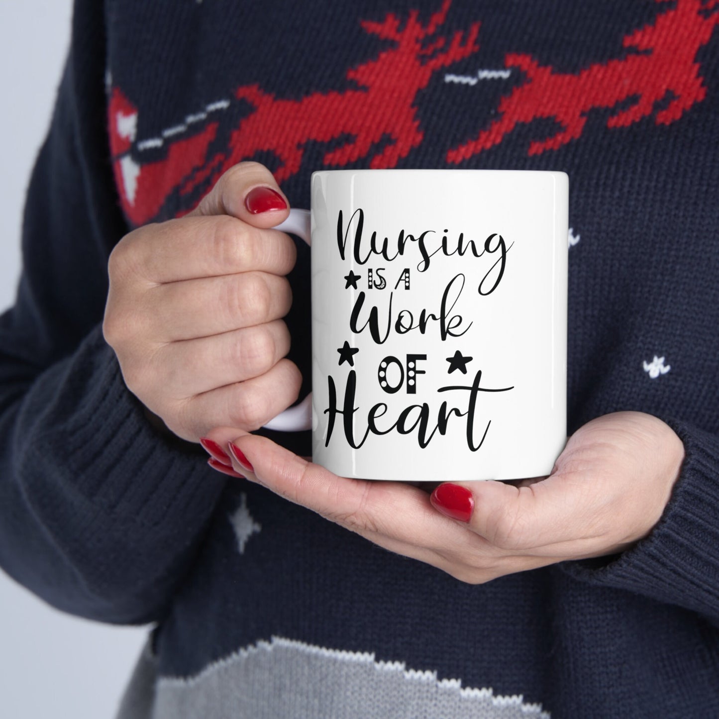 Nursing is a Work of Heart Mug, I love nurses Mug, Awesome gift Mug for nurses, gift Mug for a special nurse, Thank you gift Mug for nurse
