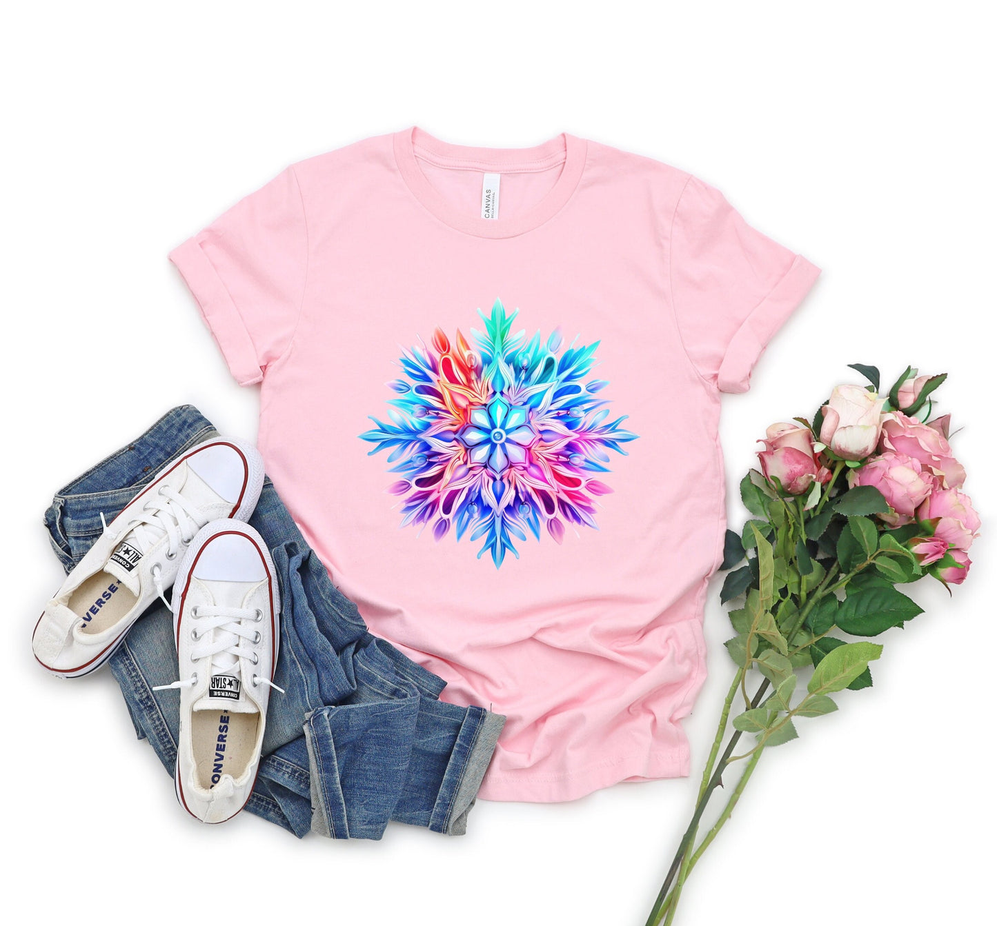 Snow Flake Christmas T-Shirt, Perfect Holiday Cheer Tee, Gift Shirt for Christmas Spirit, Cute Xmas Shirt for Family and friends