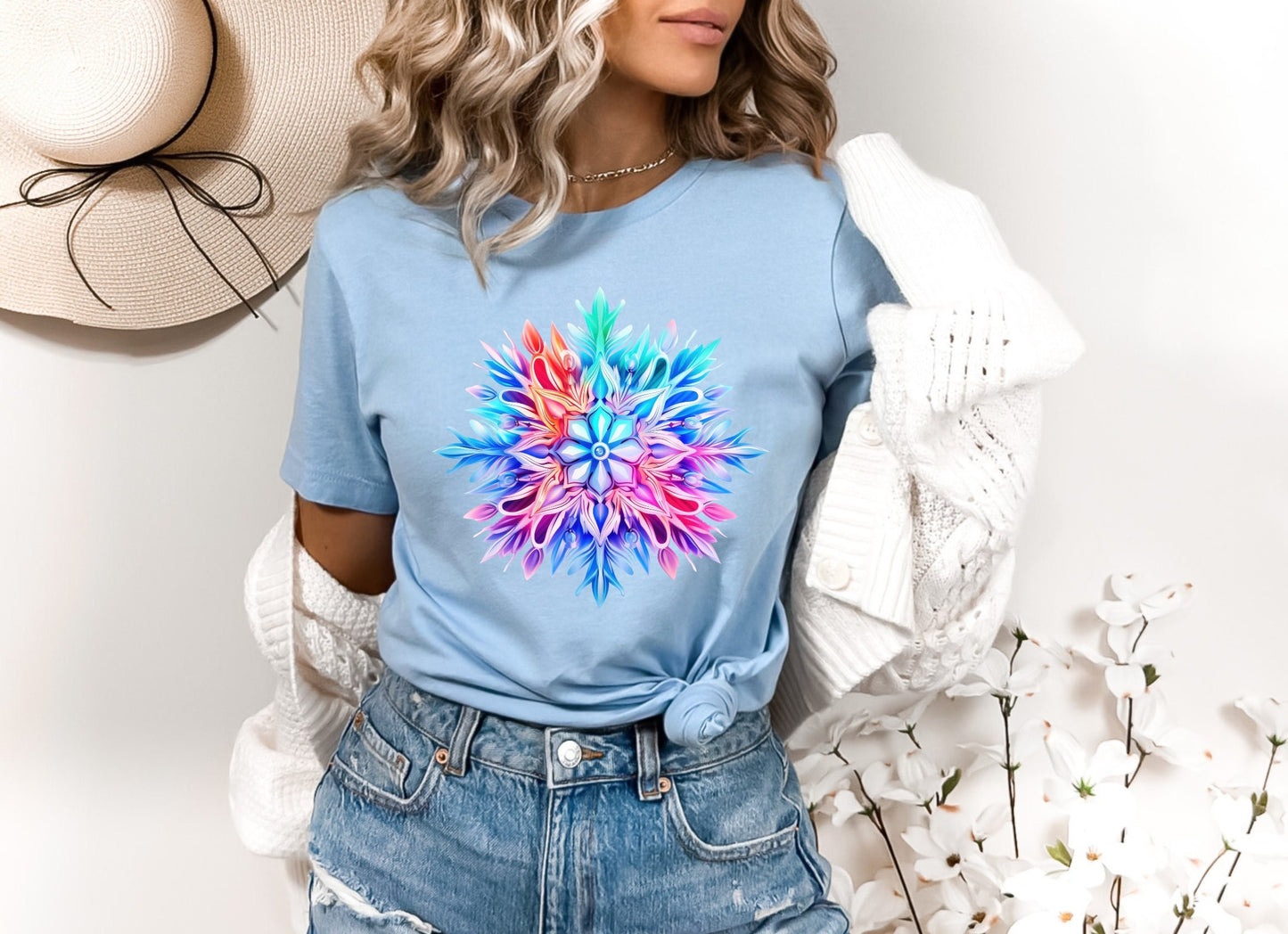 Snow Flake Christmas T-Shirt, Perfect Holiday Cheer Tee, Gift Shirt for Christmas Spirit, Cute Xmas Shirt for Family and friends