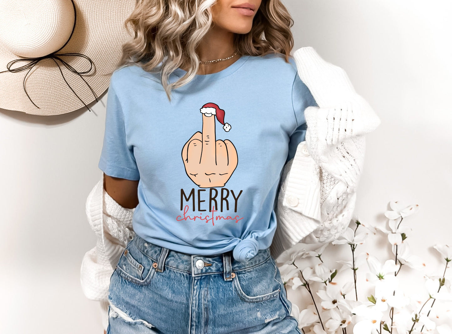The Christmas Middle Finger Shirt Makes the Perfect Gift for Friends, Family, Coworkers or yourself.  Check Out My Shop for even more Great Designs.
www.scorpiontees.etsy.com
