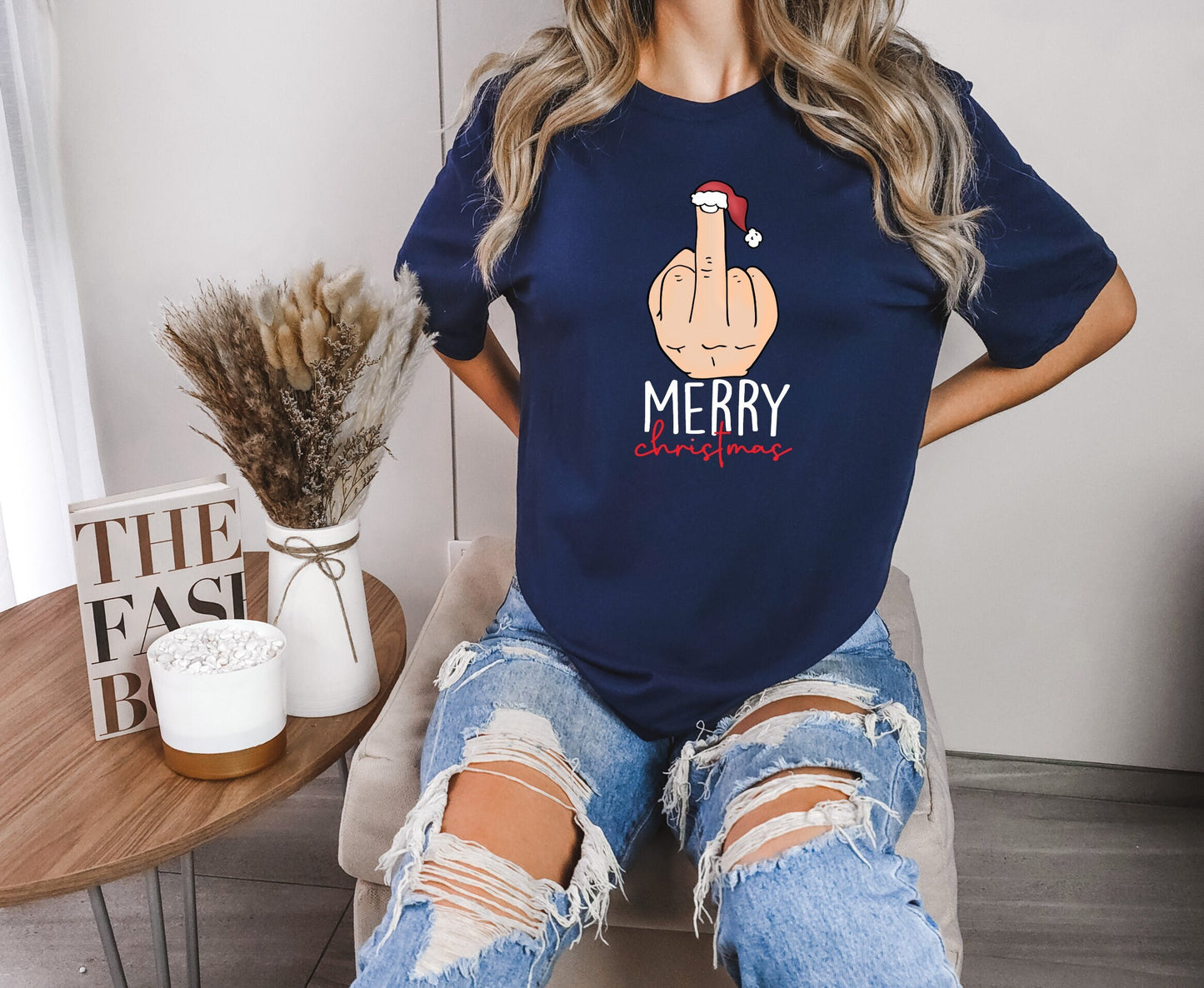 The Christmas Middle Finger Shirt Makes the Perfect Gift for Friends, Family, Coworkers or yourself.  Check Out My Shop for even more Great Designs.
www.scorpiontees.etsy.com
