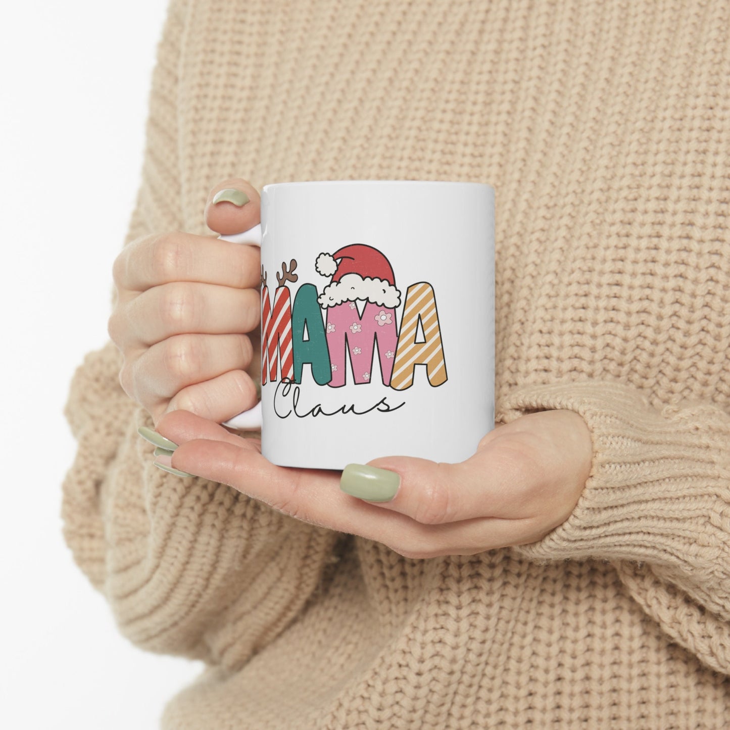 Mama Claus Christmas Mug, Perfect Holiday Cheer Coffee Mug, Gift Mug for Christmas Spirit, Cute Christmas mugs for Family and friends