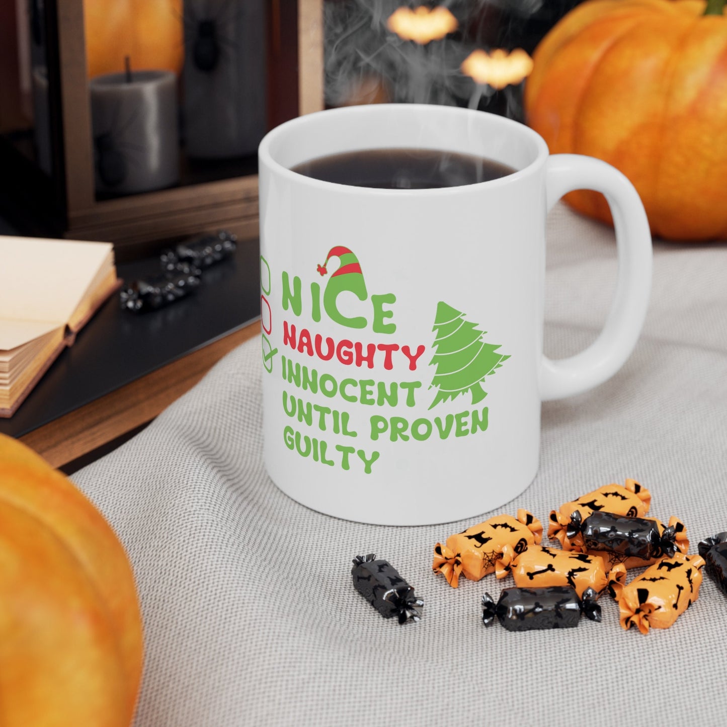 Naughty or Nice Chritmas Mug, Perfect Holiday Cheer Coffee Mug, Gift Mug for Christmas Spirit, Cute Christmas mugs for Family and friends