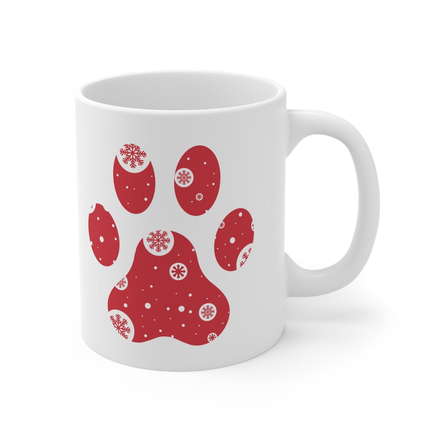 Holiday Paw Print Christmas Mug, Perfect Holiday Cheer Coffee Mug, Gift Mug for Christmas Spirit, Cute Christmas mugs for Family and friends