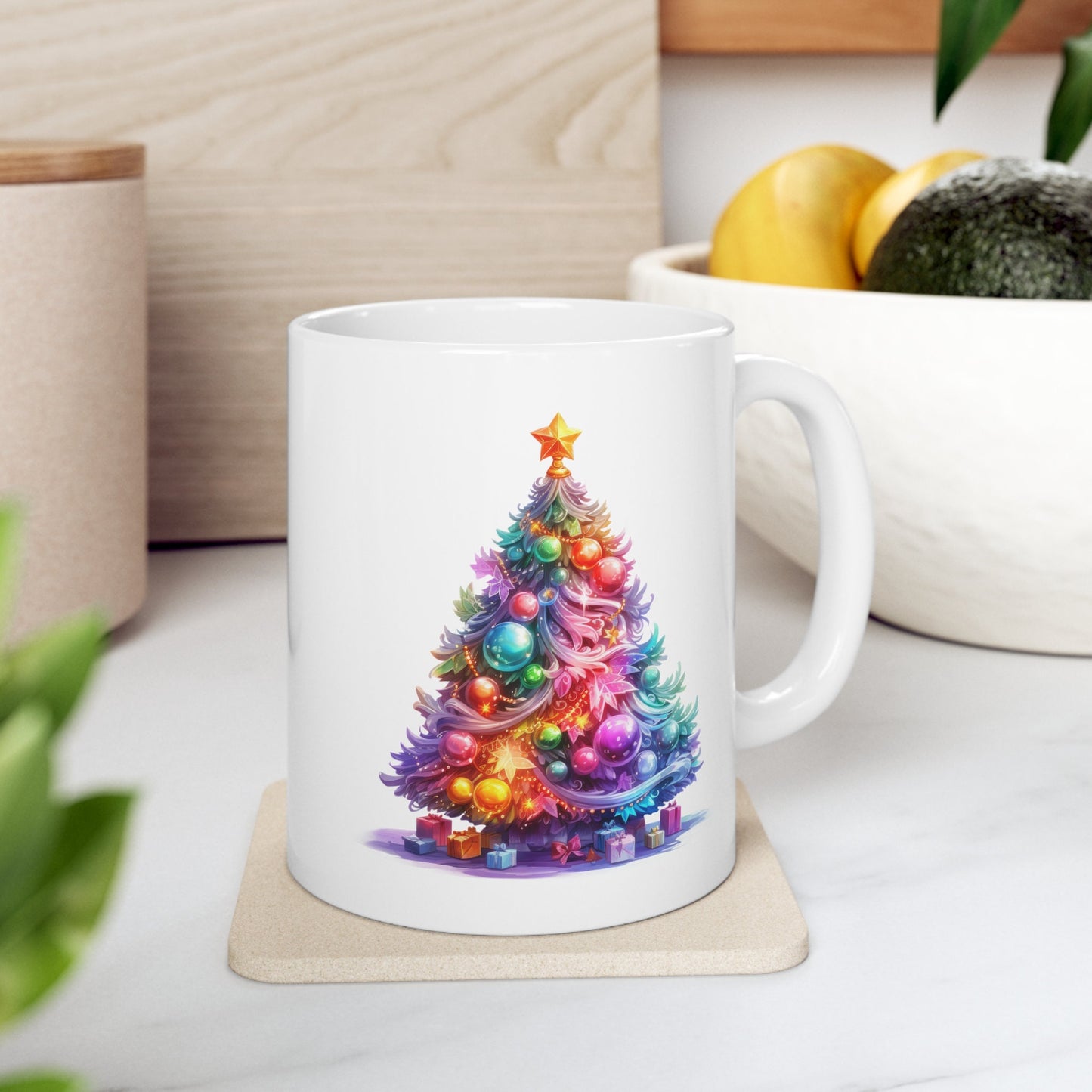 Holiday Tree Christmas Mug, Perfect Holiday Cheer Coffee Mug, Gift Mug for Christmas Spirit, Cute Christmas mugs for Family and friends