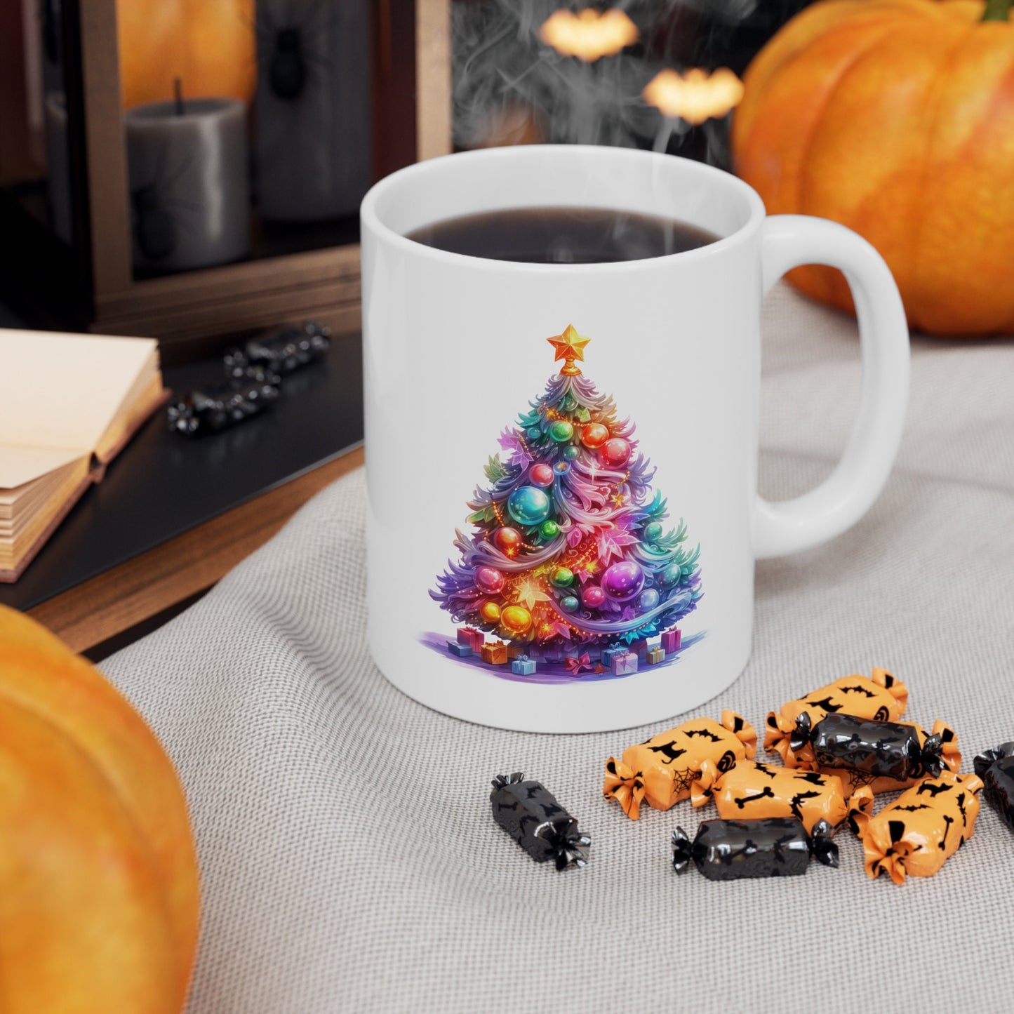 Holiday Tree Christmas Mug, Perfect Holiday Cheer Coffee Mug, Gift Mug for Christmas Spirit, Cute Christmas mugs for Family and friends