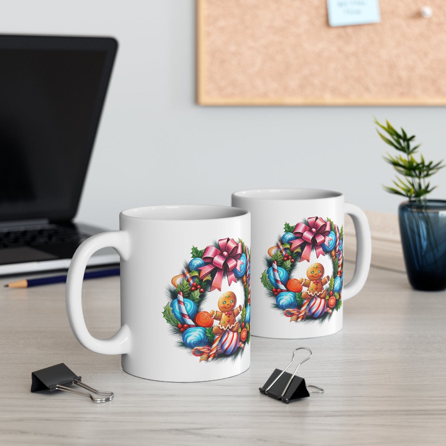 Holiday reef Gingerbread man Mug, Perfect Holiday Cheer Coffee Mug, Gift Mug for Christmas Spirit, Cute Christmas mug for Family and friends
