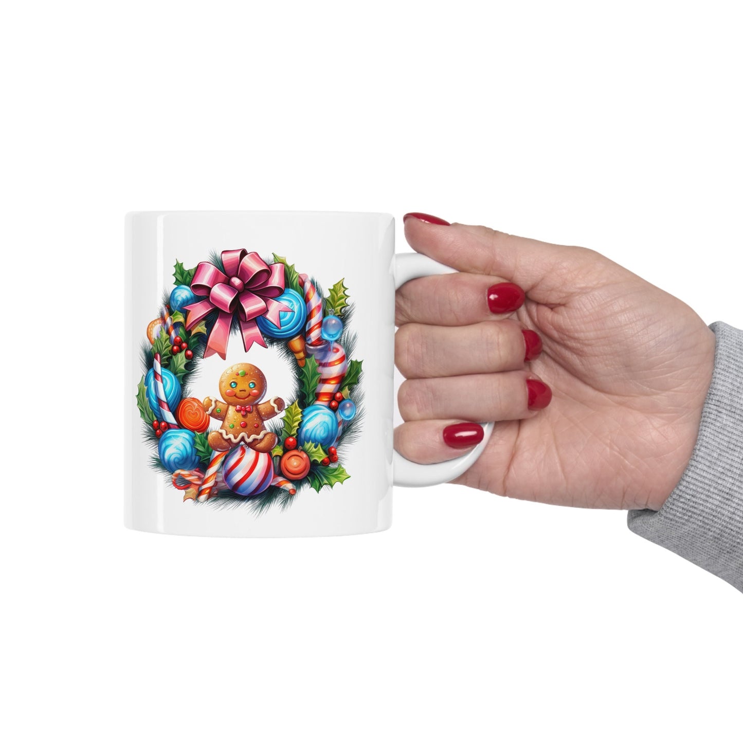 Holiday reef Gingerbread man Mug, Perfect Holiday Cheer Coffee Mug, Gift Mug for Christmas Spirit, Cute Christmas mug for Family and friends
