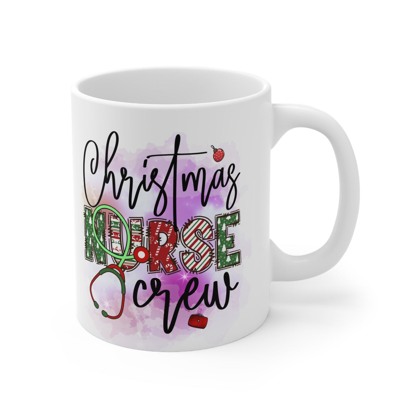 Christmas Nurse Crew Nursing Mug, Perfect Holiday Cheer Coffee Mug, Gift Mug for Christmas Spirit, Cute Christmas mug for Family and friends