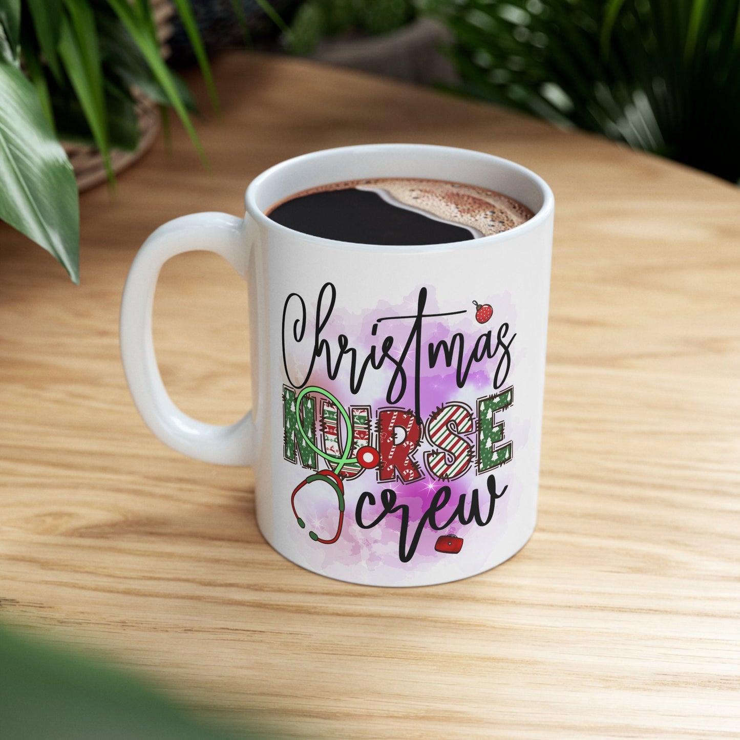 Christmas Nurse Crew Nursing Mug, Perfect Holiday Cheer Coffee Mug, Gift Mug for Christmas Spirit, Cute Christmas mug for Family and friends