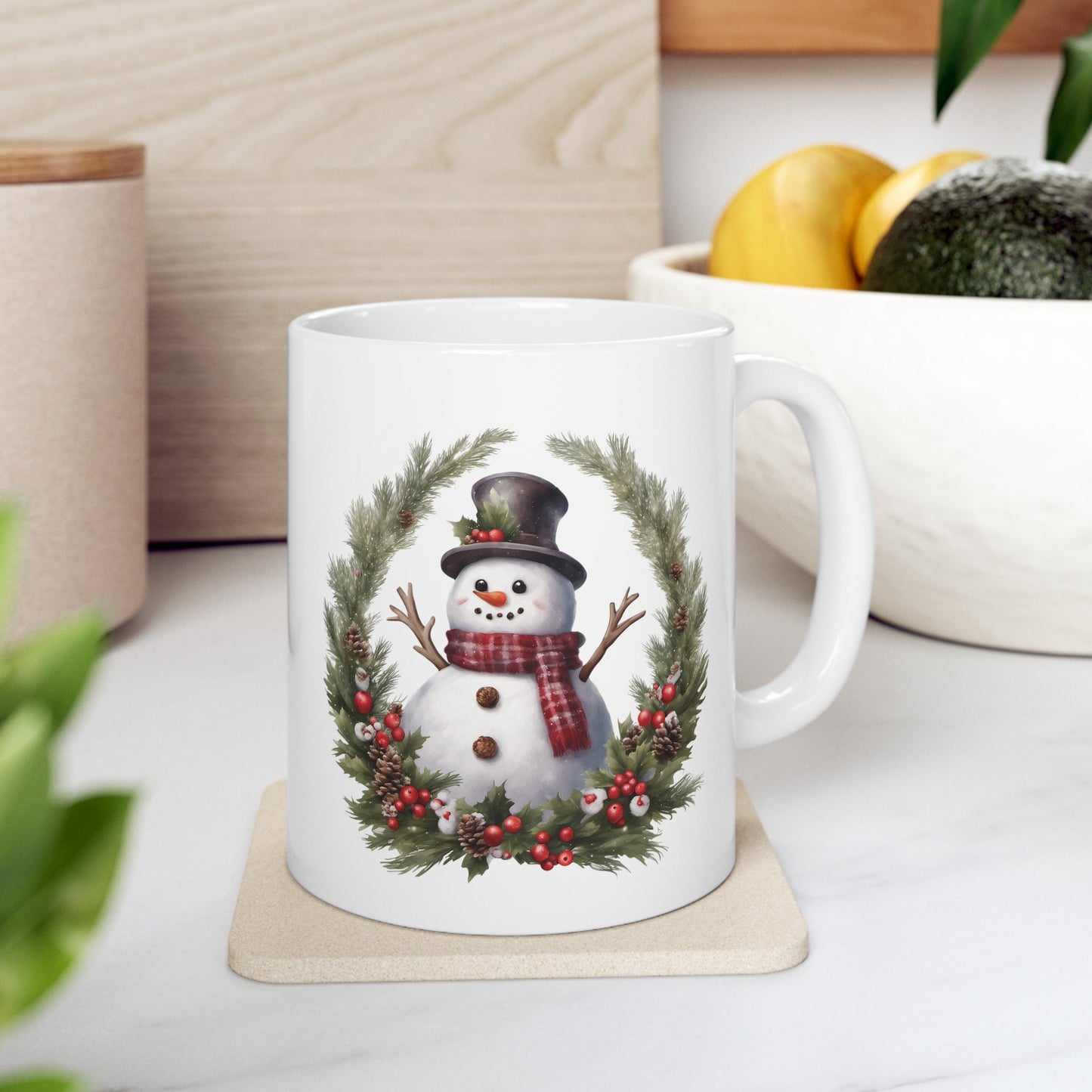 Snowman Reef Christmas Mug, Perfect Holiday Cheer Coffee Mug, Gift Mug for Christmas Spirit, Cute X-Mas mug for Family and friends