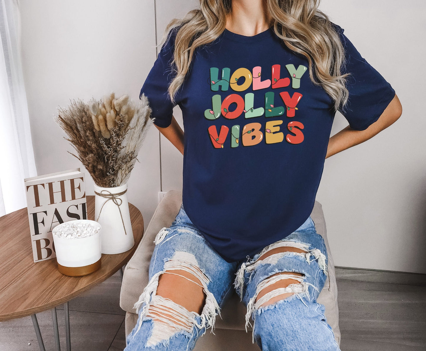 The Holly Jolly Vibes Christmas Shirt Makes the Perfect Gift for Friends, Family, Coworkers or yourself.  Check Out My Shop for even more Great Designs.  www.scorpiontees.etsy.com
