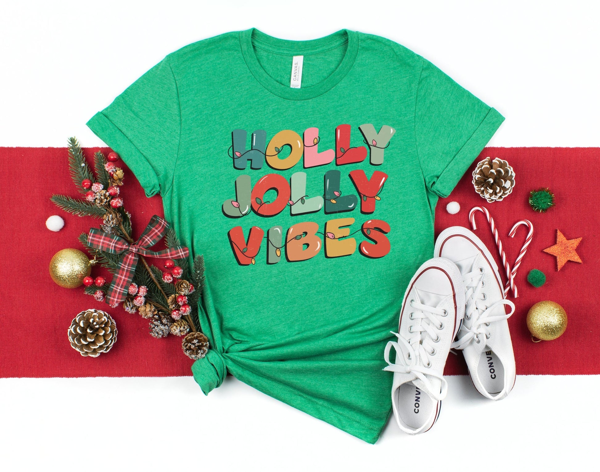 The Holly Jolly Vibes Christmas Shirt Makes the Perfect Gift for Friends, Family, Coworkers or yourself.  Check Out My Shop for even more Great Designs.  www.scorpiontees.etsy.com