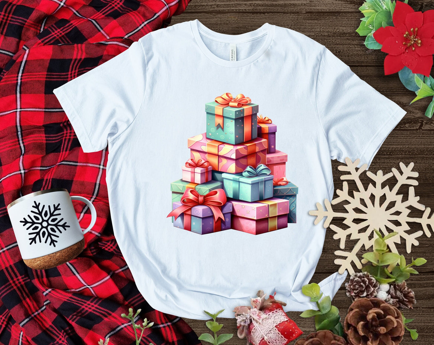 The Tower of Presents Christmas Shirt Makes the Perfect Gift for Friends, Family, Coworkers or yourself.  Check Out My Shop for even more Great Designs. www.scorpiontees.etsy.com