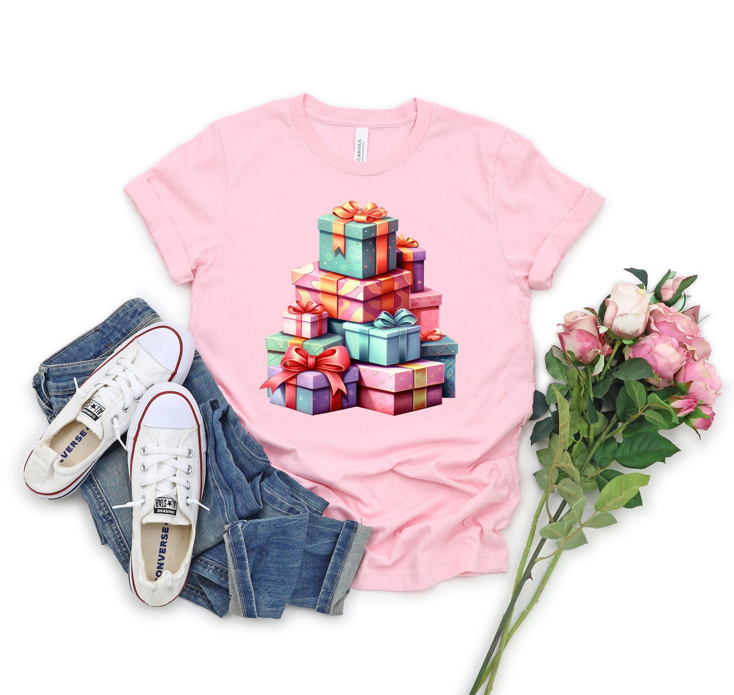 The Tower of Presents Christmas Shirt Makes the Perfect Gift for Friends, Family, Coworkers or yourself.  Check Out My Shop for even more Great Designs. www.scorpiontees.etsy.com