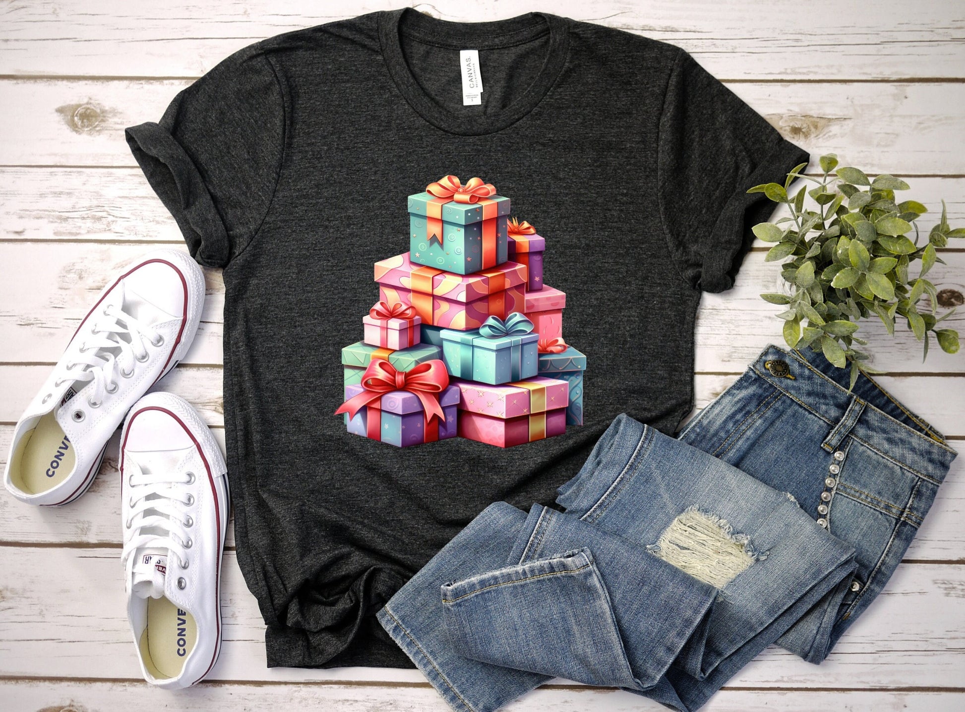 The Tower of Presents Christmas Shirt Makes the Perfect Gift for Friends, Family, Coworkers or yourself.  Check Out My Shop for even more Great Designs. www.scorpiontees.etsy.com